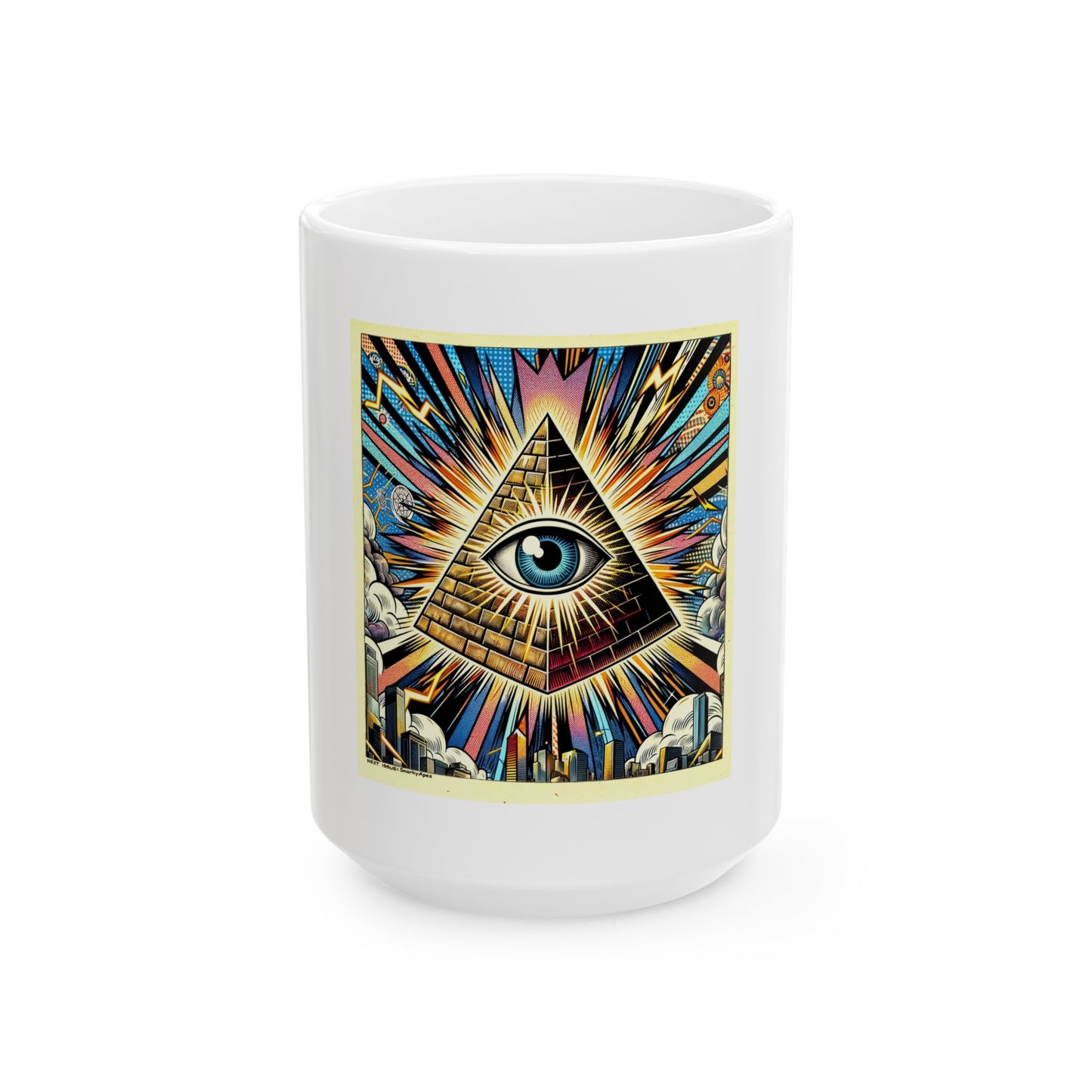 All-Seeing Eye Pyramid Mug — Vintage Mystic Ceramic Coffee Cup (11oz & 15oz)