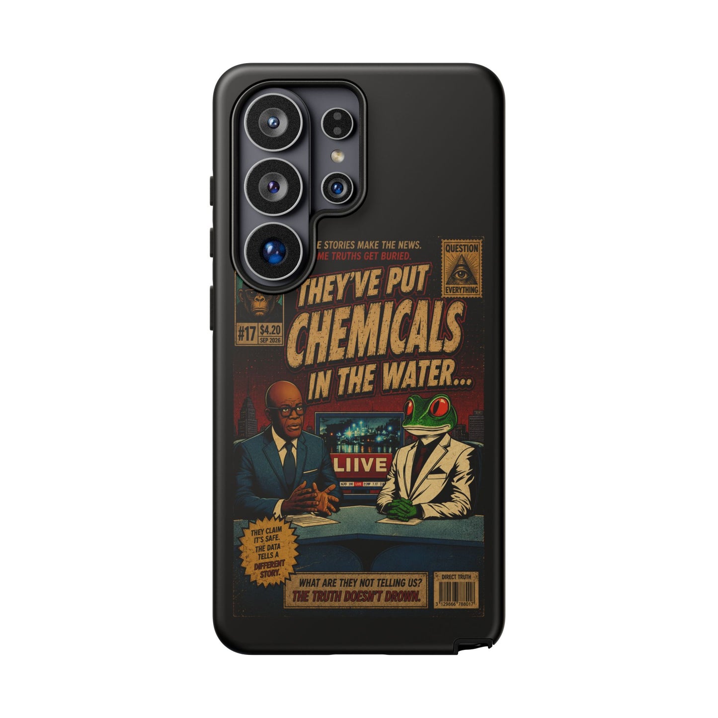 Retro 'They've Put Chemicals in the Water' Phone Case — Vintage Conspiracy Comic Design
