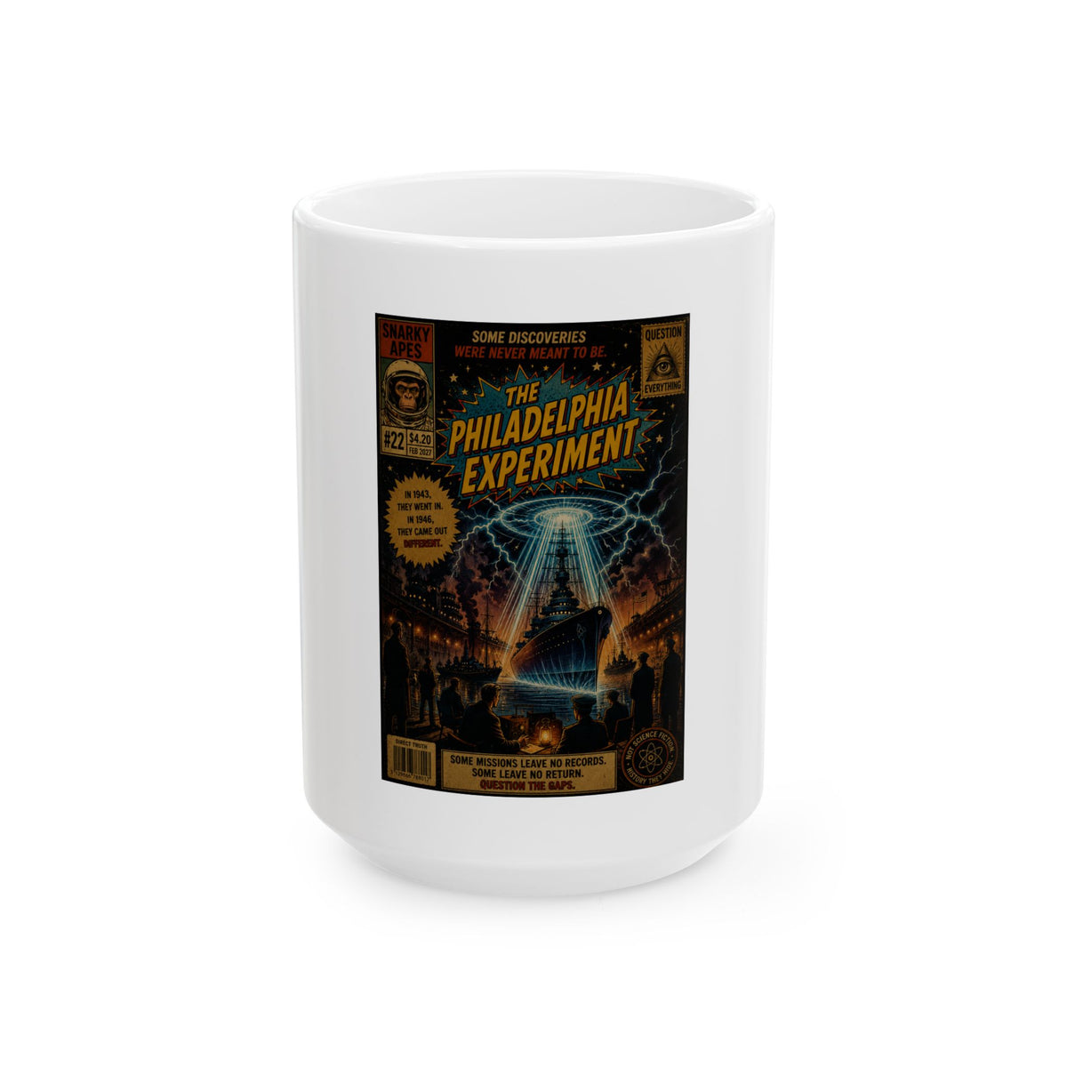 Philadelphia Experiment Ceramic Mug – Retro Sci‑Fi Poster Design (11oz & 15oz)