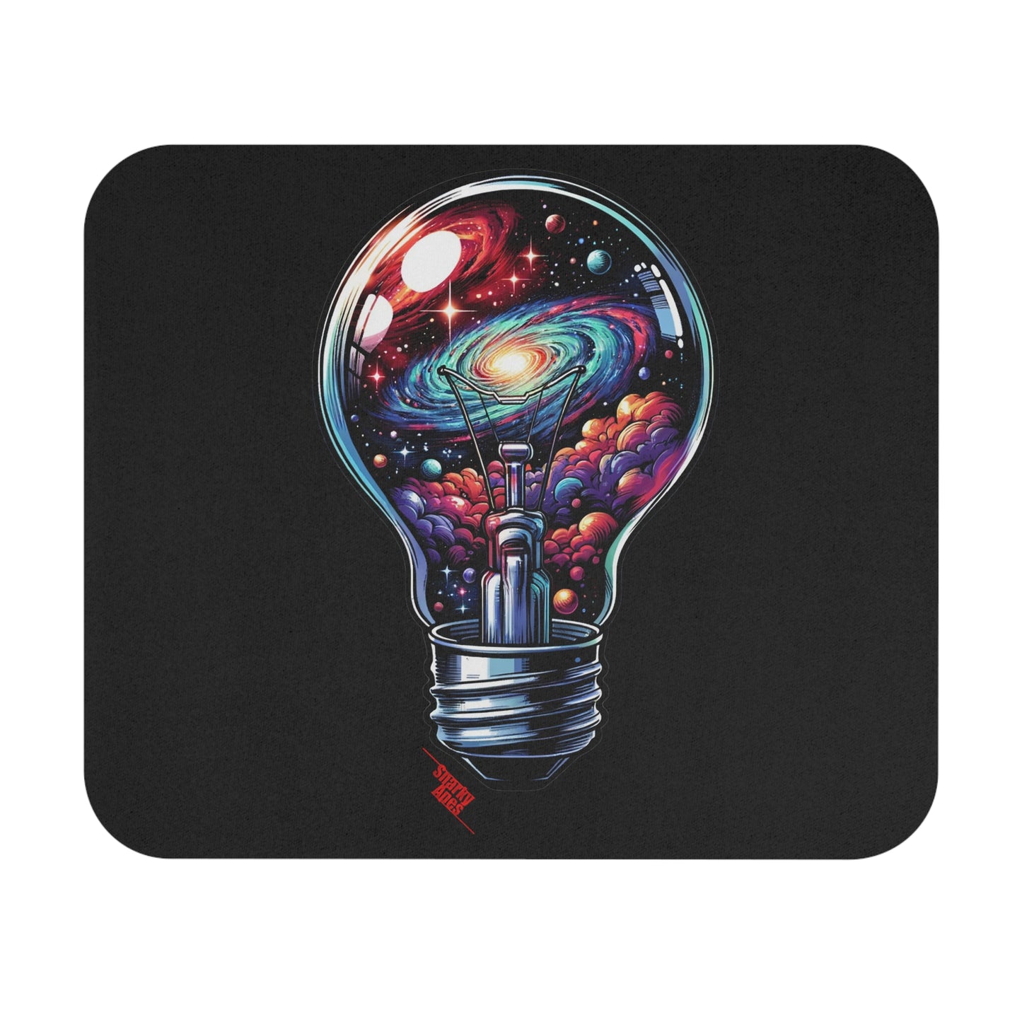 Galaxy Lightbulb Mouse Pad — Cosmic Space Art Desk Mat