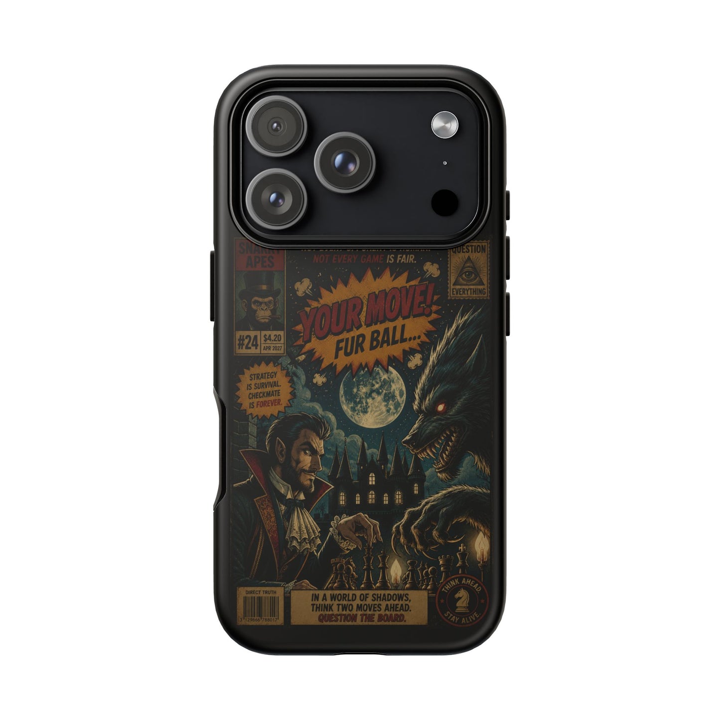 Retro Horror Comic iPhone Case — Werewolf Vintage Movie Poster Design