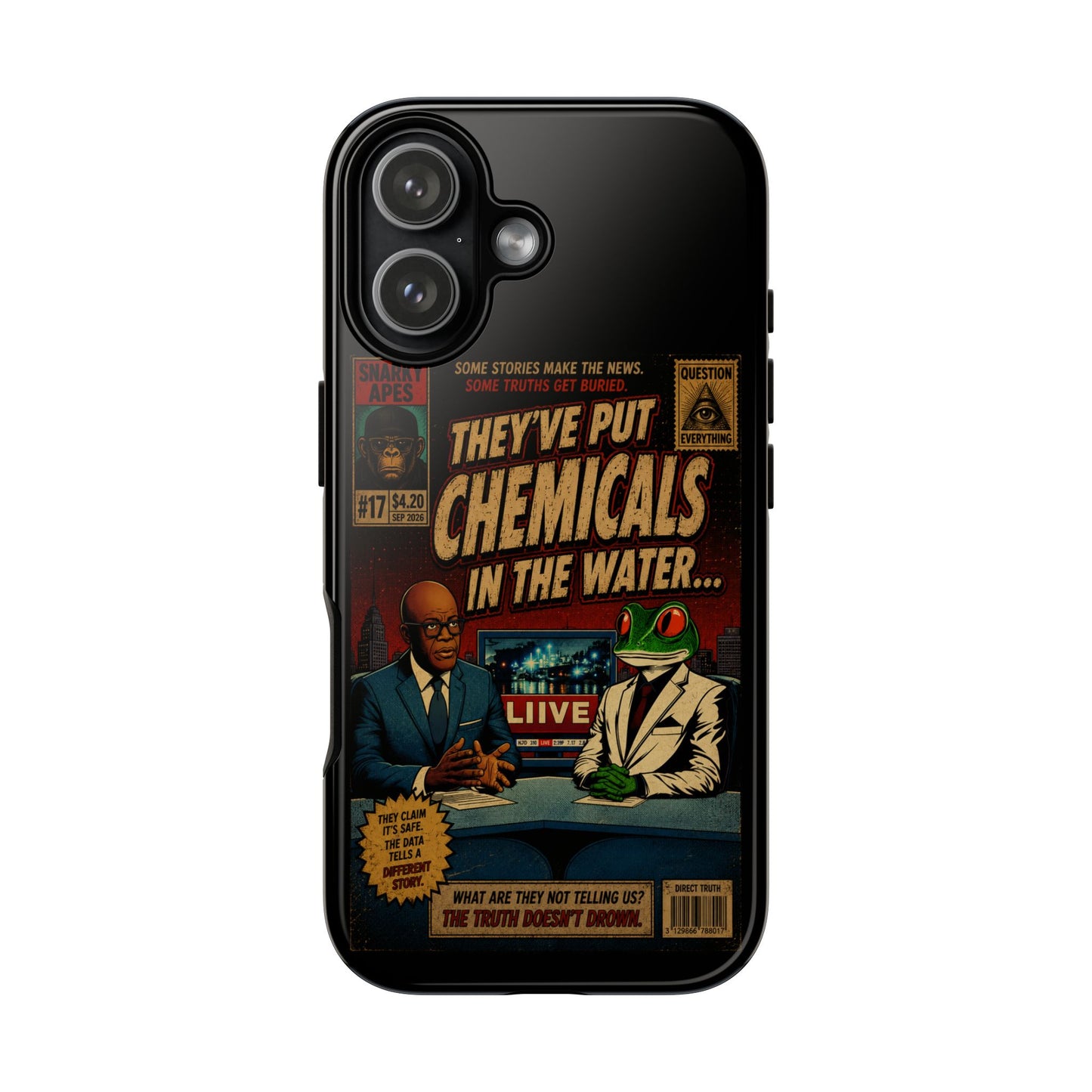 Retro 'They've Put Chemicals in the Water' Phone Case — Vintage Conspiracy Comic Design