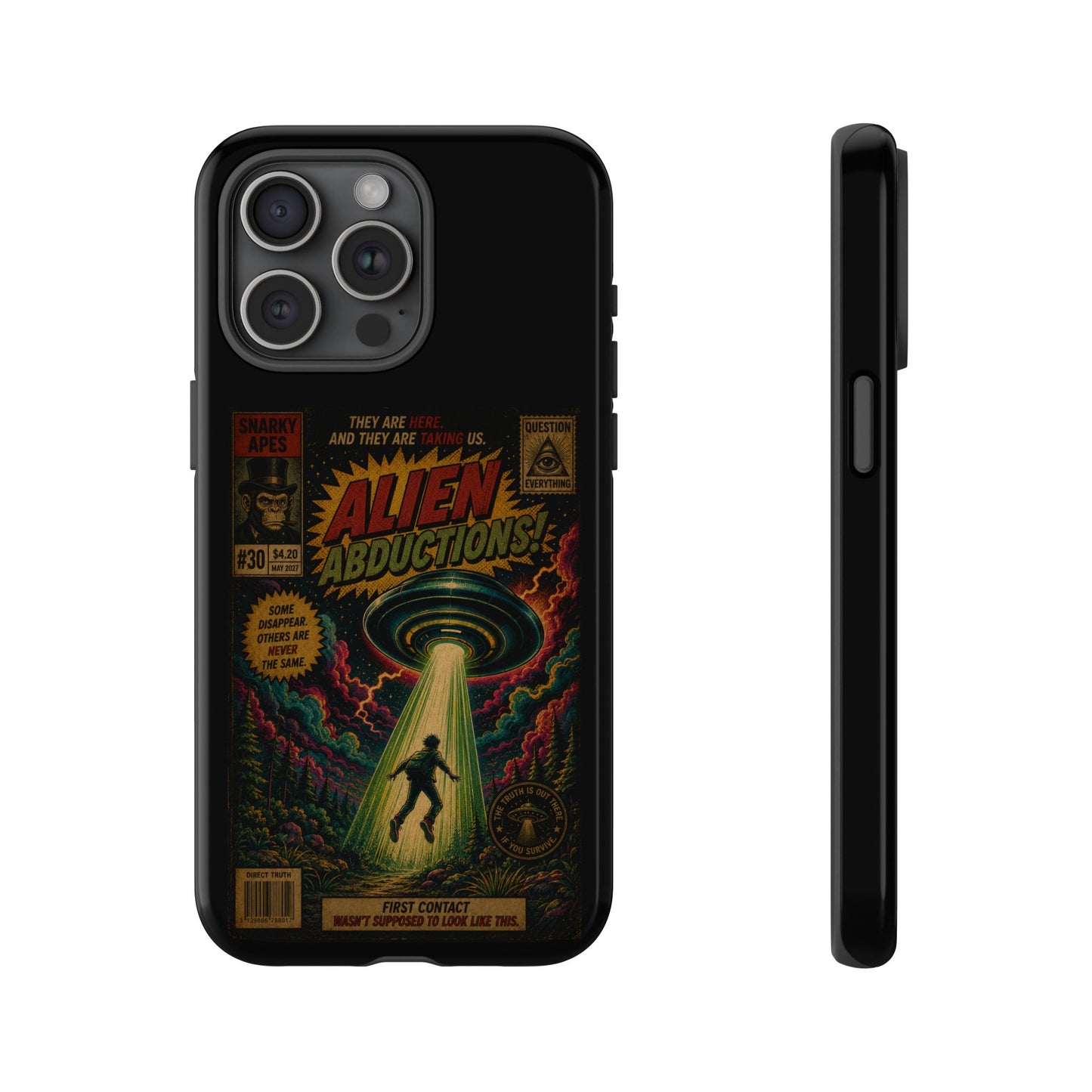 Alien Abductions Phone Case — Retro Sci‑Fi Comic Art iPhone Cover