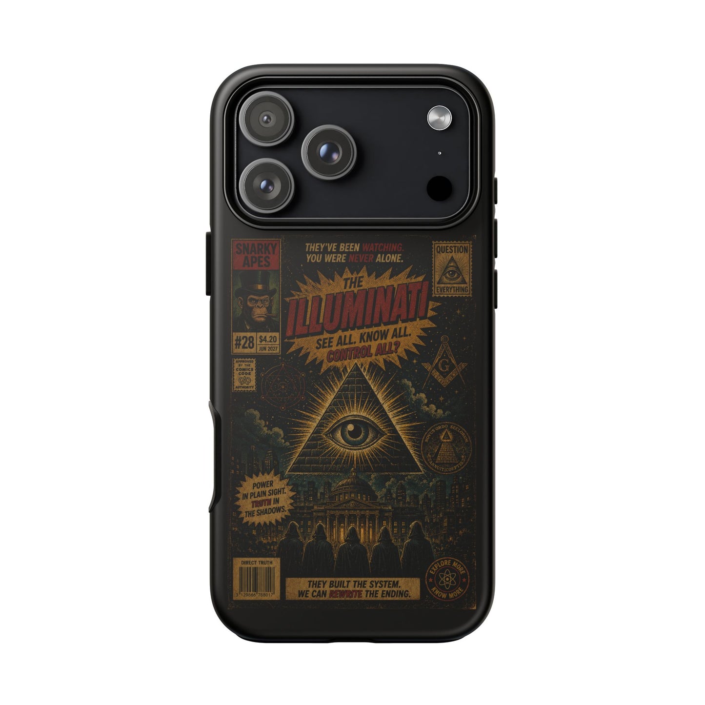 Illuminati Vintage Eye Phone Case — Occult Conspiracy Graphic iPhone Cover
