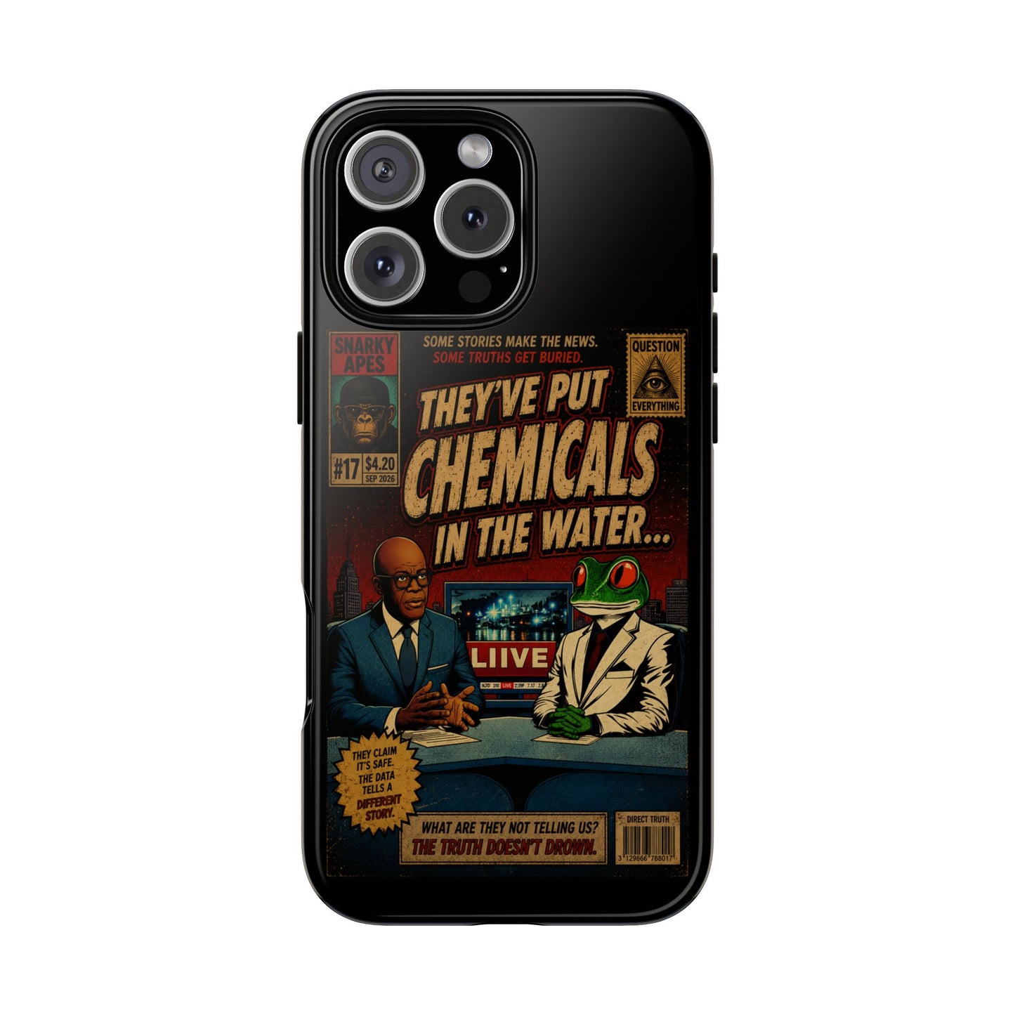 Retro 'They've Put Chemicals in the Water' Phone Case — Vintage Conspiracy Comic Design
