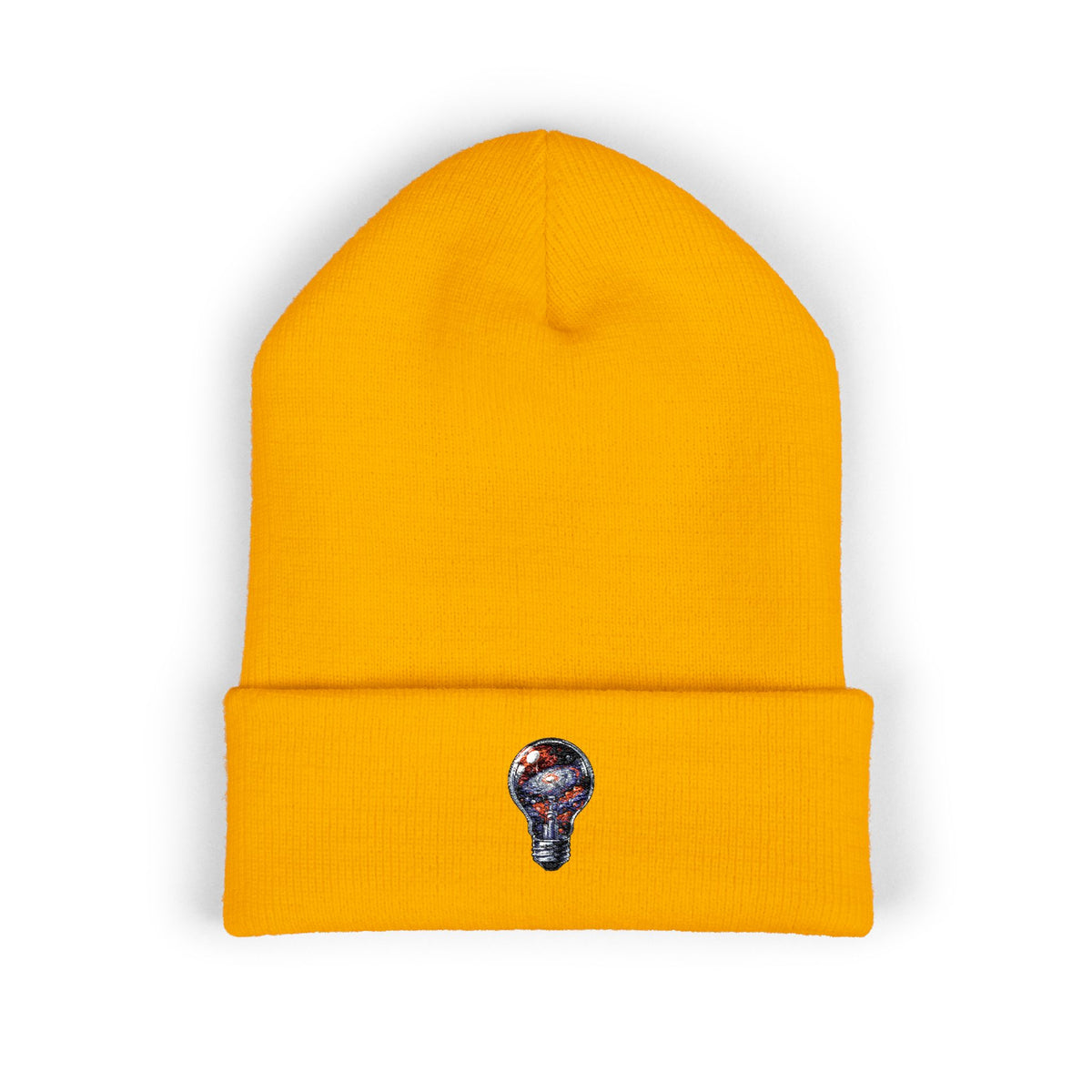 Embroidered Mosaic Lightbulb Cuffed Beanie