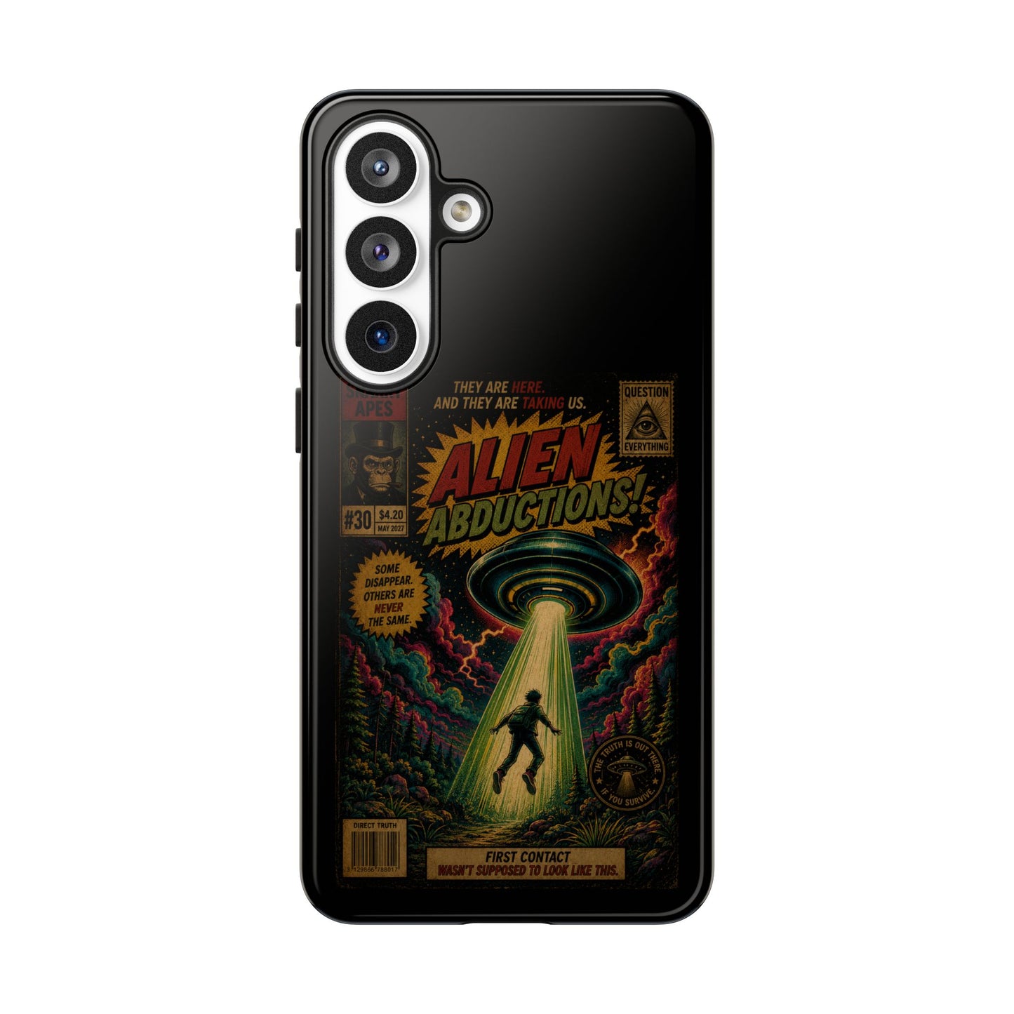 Alien Abductions Phone Case — Retro Sci‑Fi Comic Art iPhone Cover
