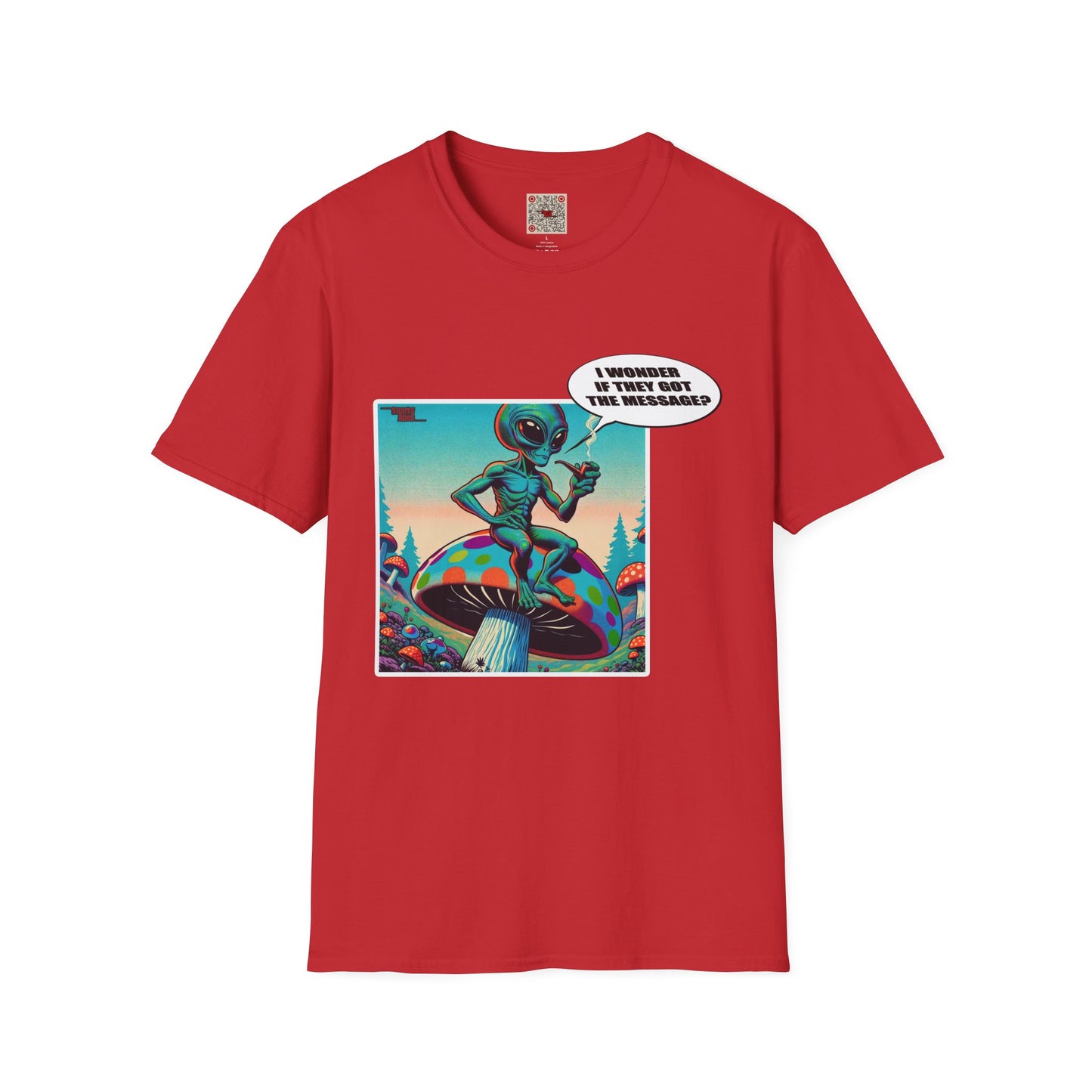 Alien Mushroom T‑Shirt — "I Wonder If They Got the Message" Retro Graphic Tee