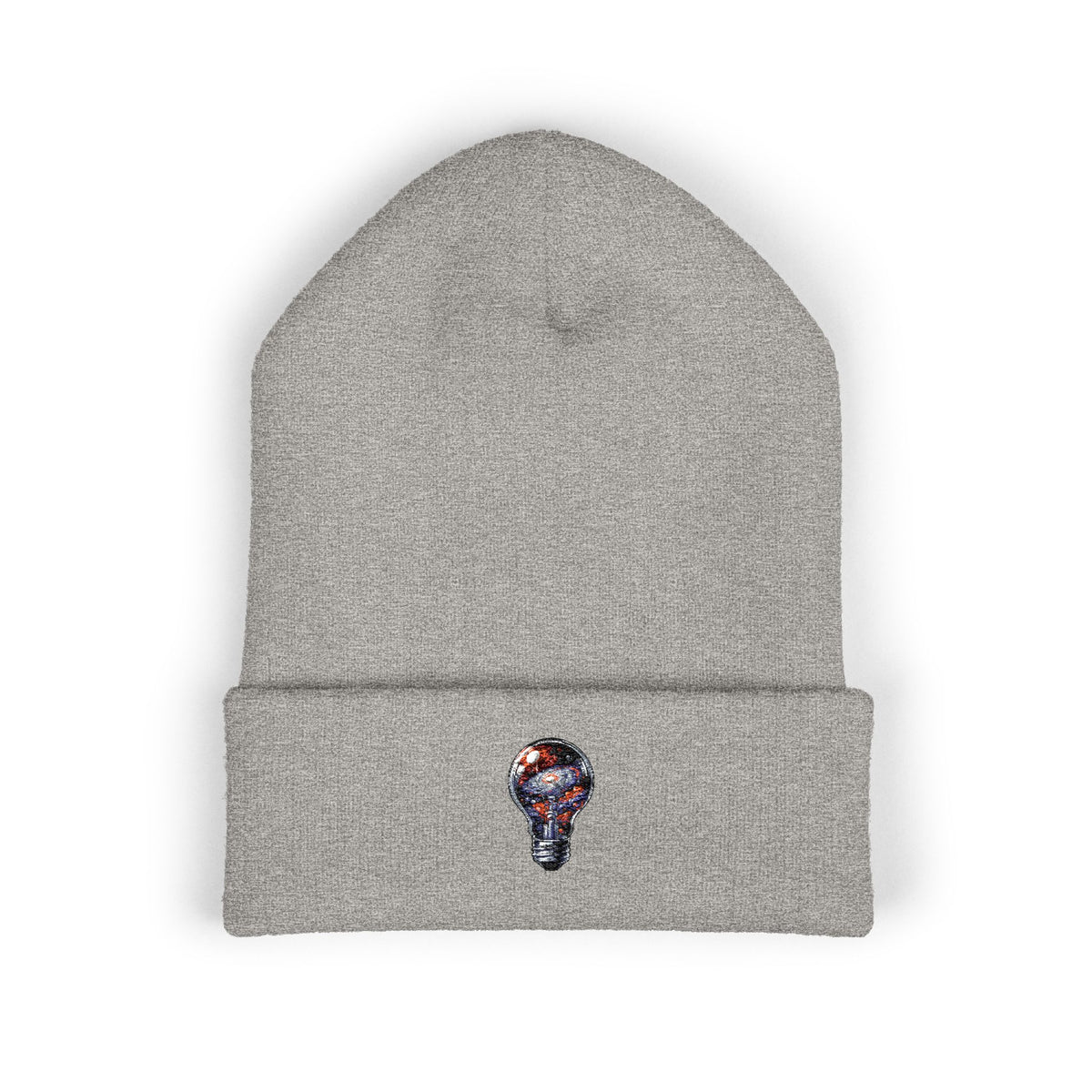 Embroidered Mosaic Lightbulb Cuffed Beanie