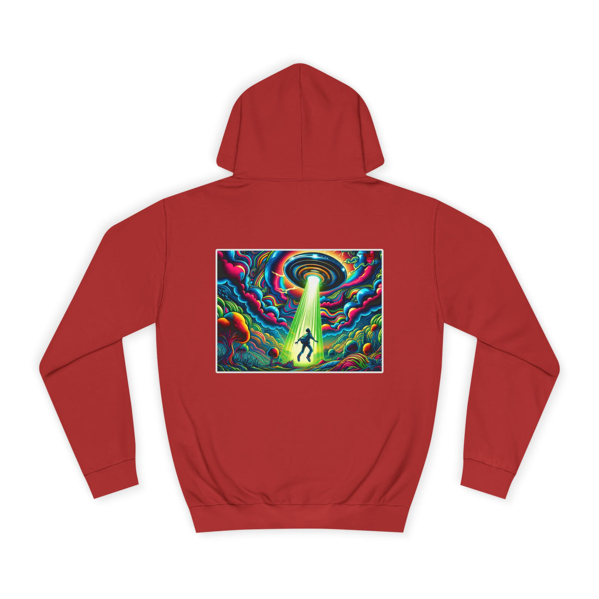 Alien Abduction Hoodie — Psychedelic UFO Art College Pullover