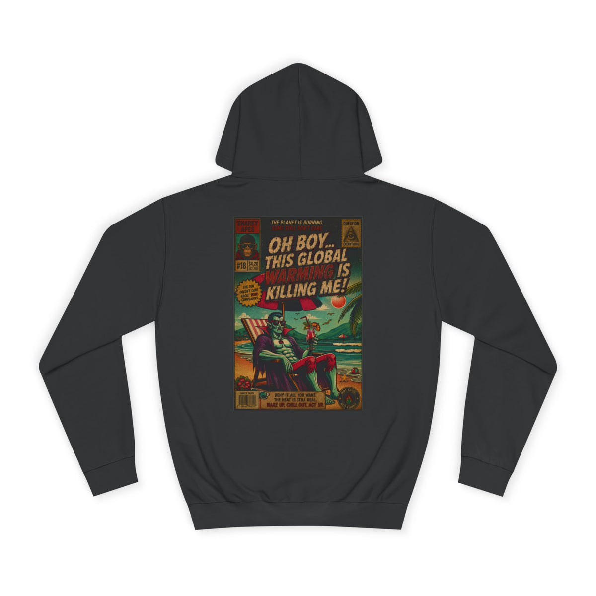 Retro Comic Hoodie – "Oh Boy, This Global Is Killing Me!" Graphic Pullover