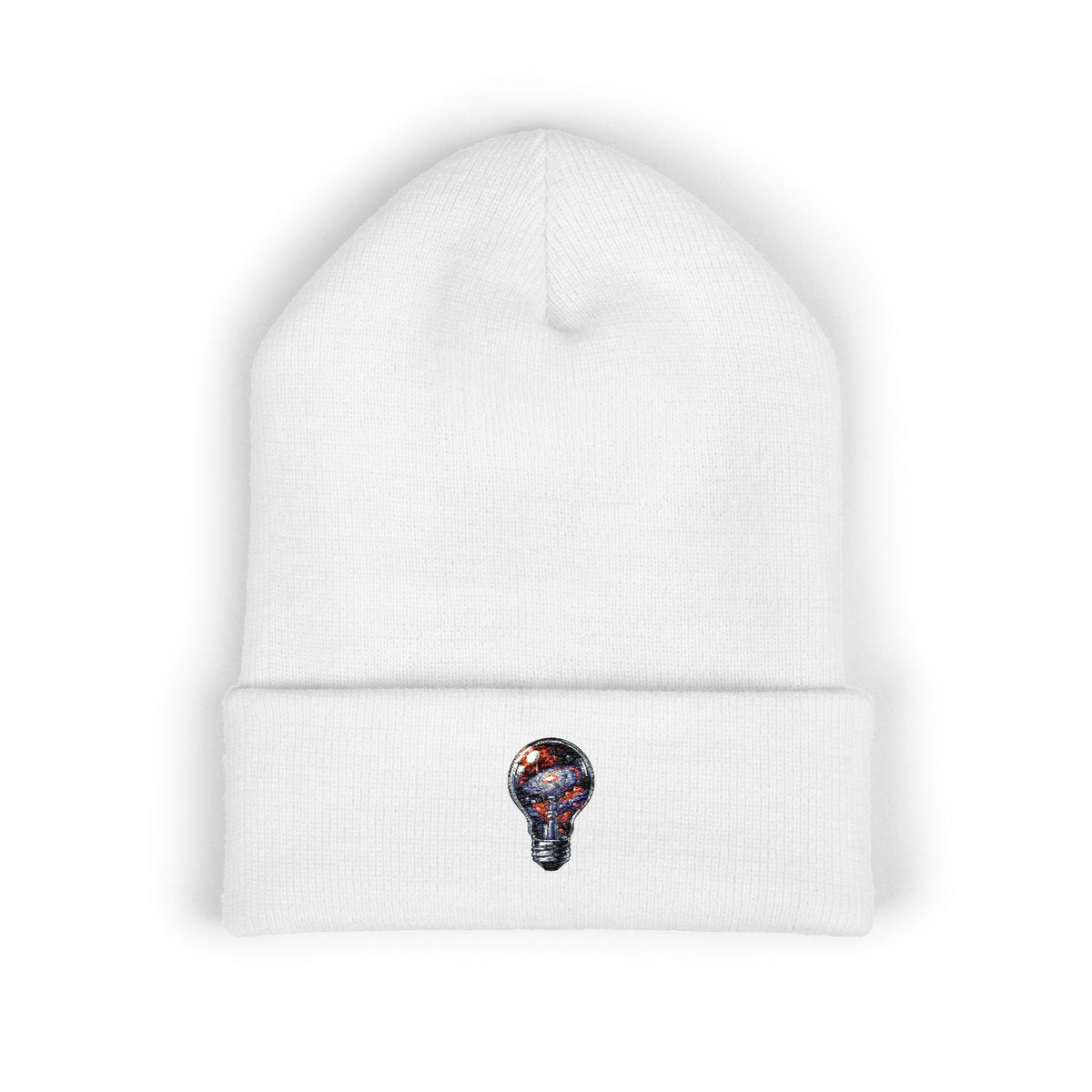 Embroidered Mosaic Lightbulb Cuffed Beanie