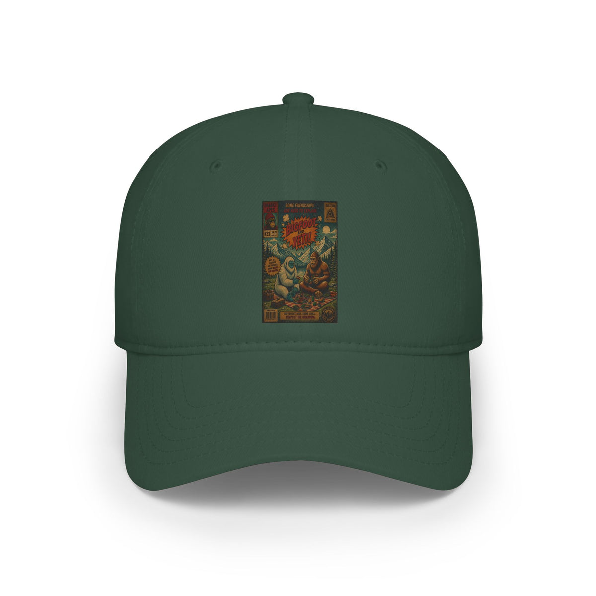 Vintage Floral Skull Baseball Cap — Low Profile Red Hat