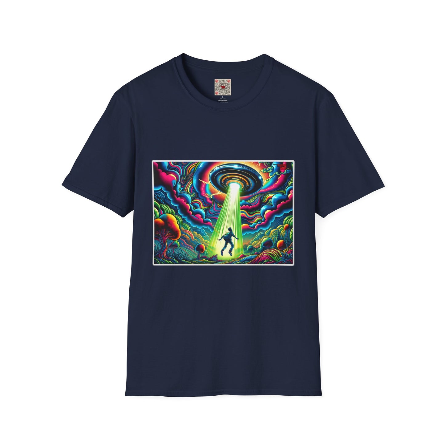 UFO Abduction T-Shirt — Psychedelic Alien Beam Graphic Tee