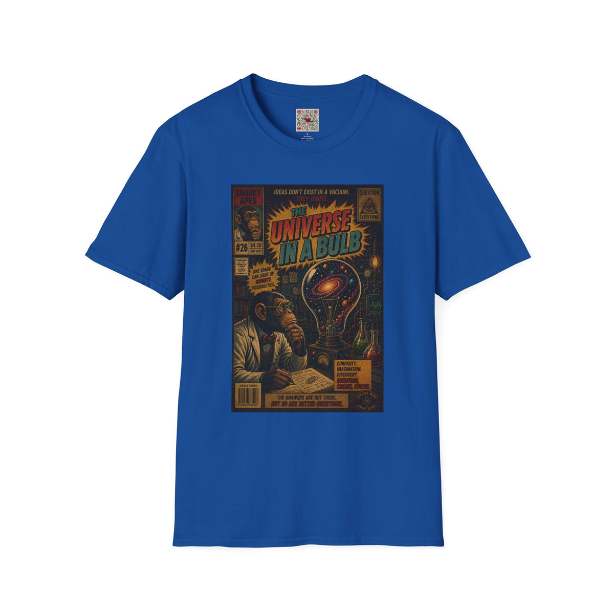 Universe In A Bulb Graphic Tee — Vintage Sci‑Fi Poster Shirt