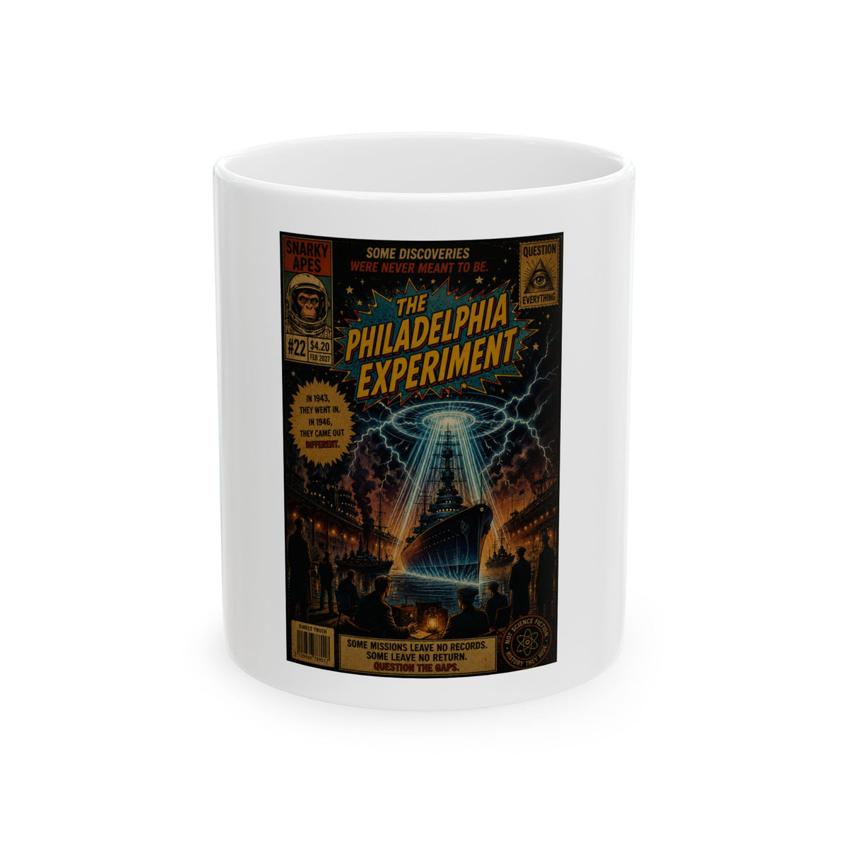 Philadelphia Experiment Ceramic Mug – Retro Sci‑Fi Poster Design (11oz & 15oz)