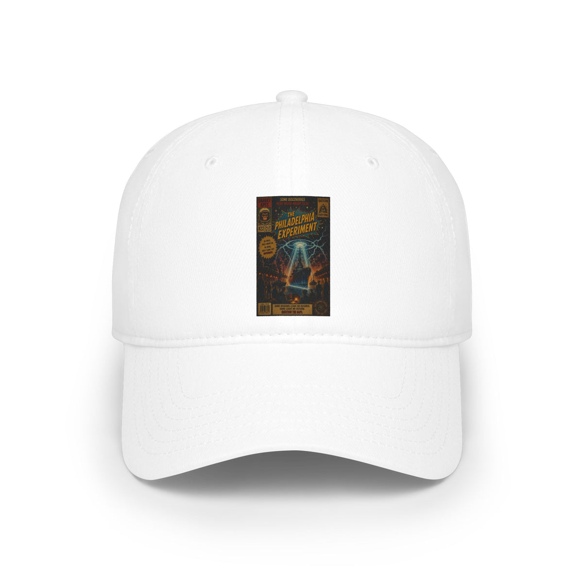 Vintage UFO Poster Baseball Cap — Retro Alien Abduction Graphic Hat
