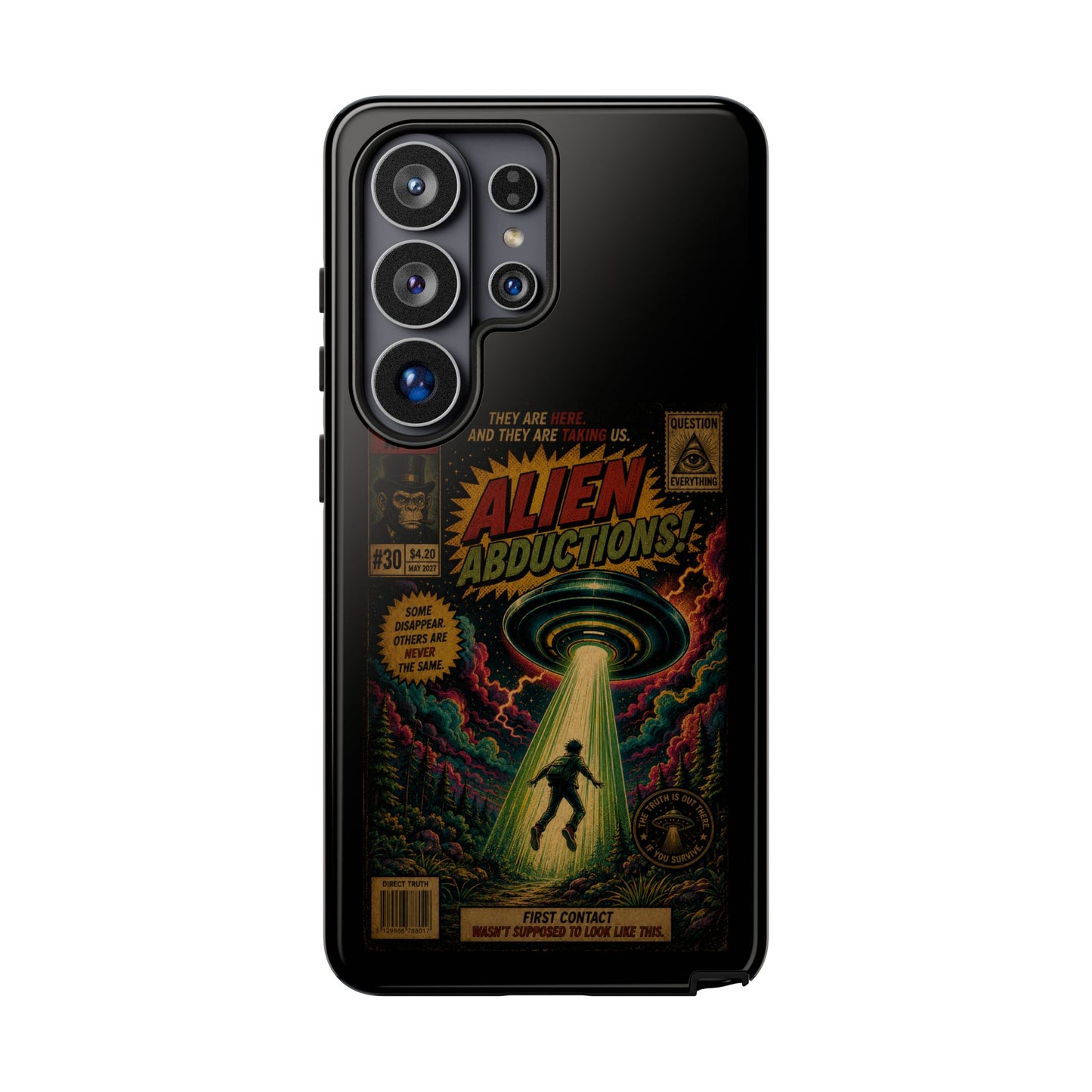 Alien Abductions Phone Case — Retro Sci‑Fi Comic Art iPhone Cover
