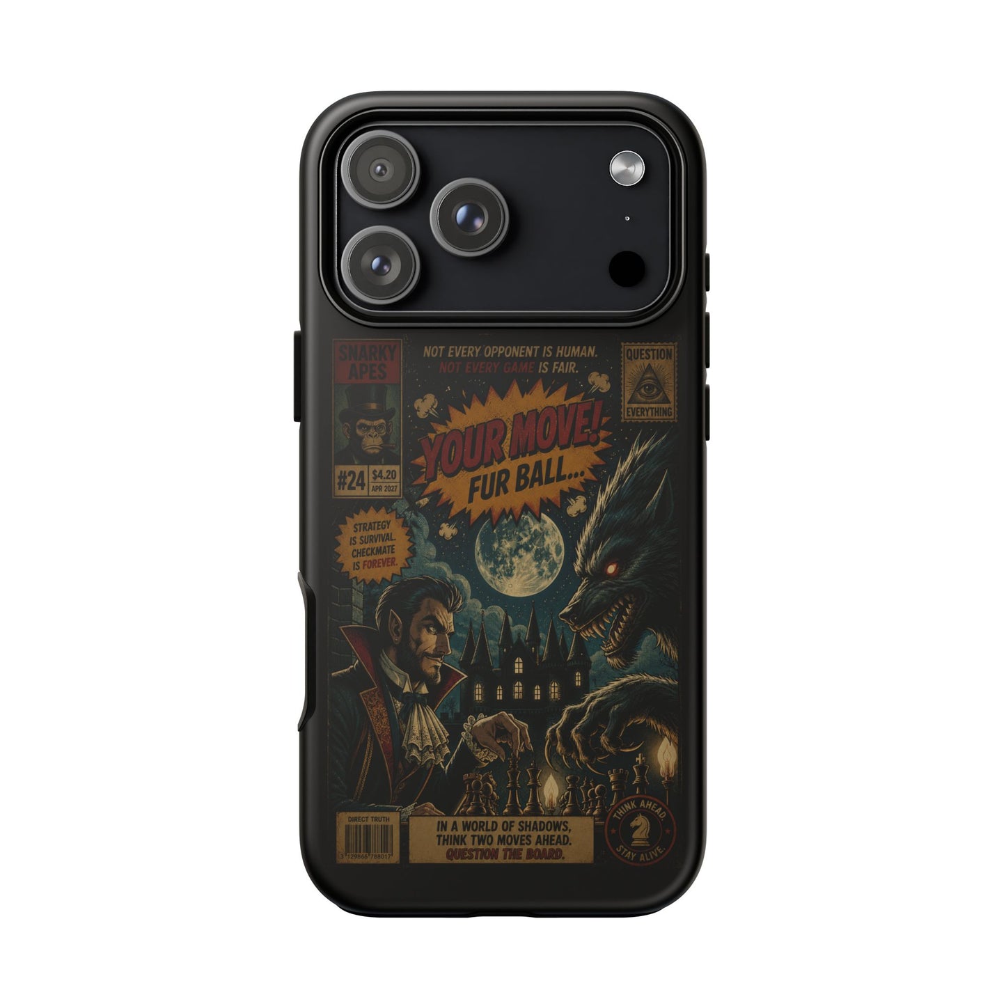 Retro Horror Comic iPhone Case — Werewolf Vintage Movie Poster Design