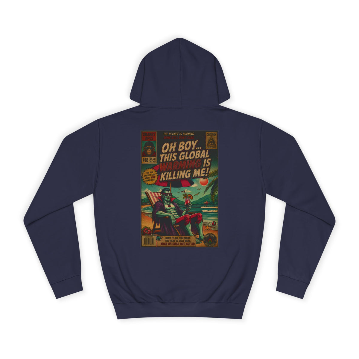 Retro Comic Hoodie – "Oh Boy, This Global Is Killing Me!" Graphic Pullover