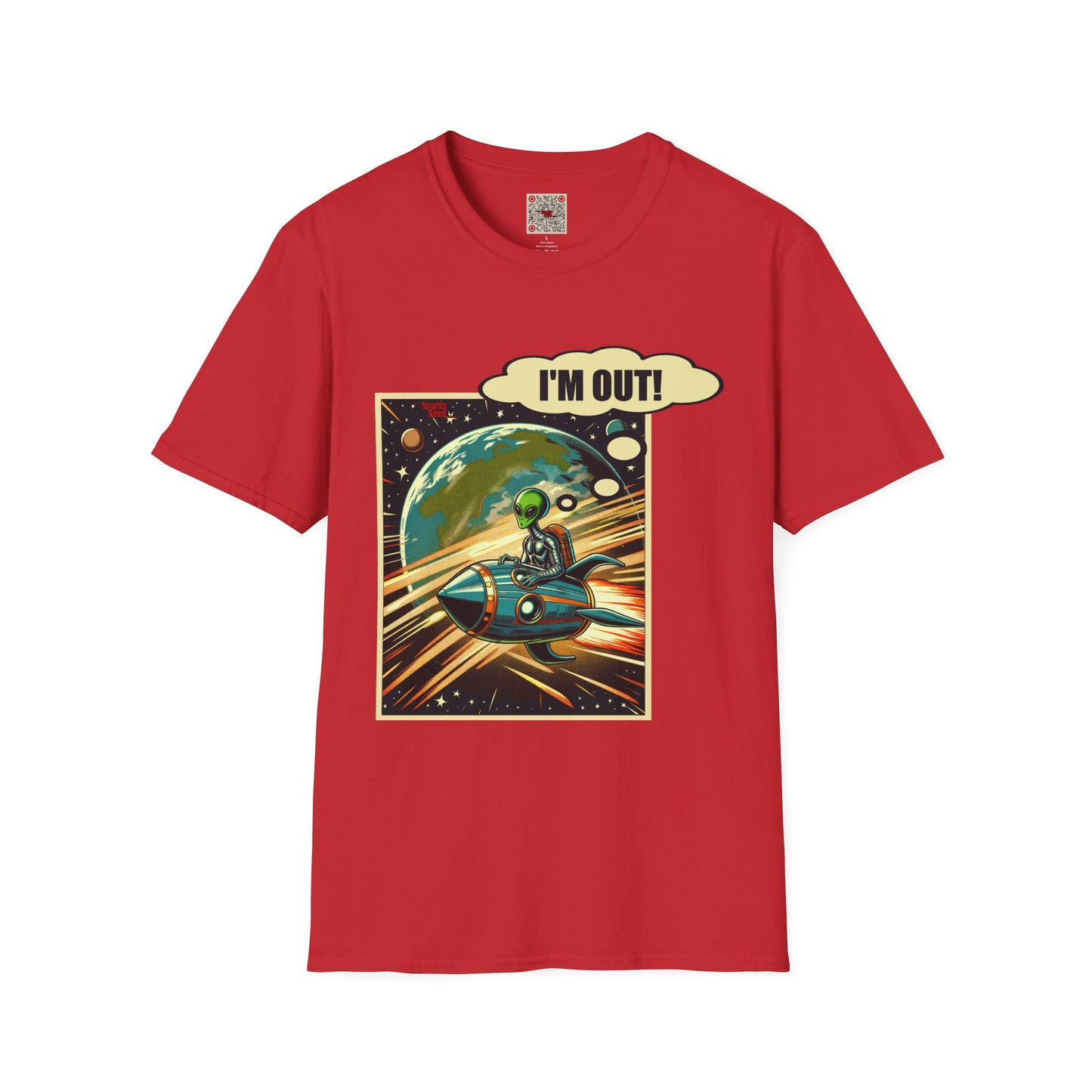 I'm Out! Alien Spaceship Graphic T-Shirt — Retro Space Comic Tee
