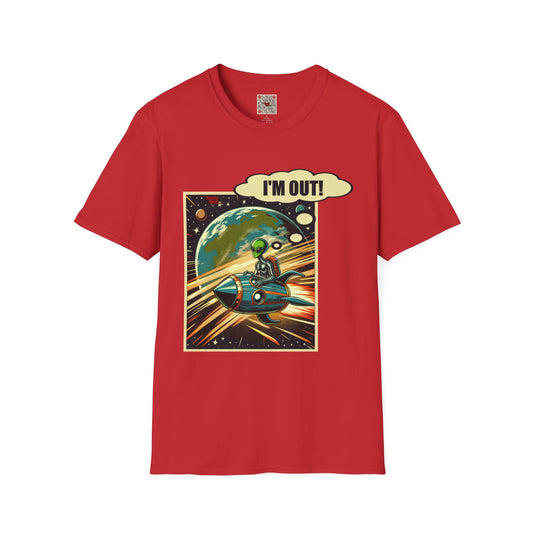 I'm Out! Alien Spaceship Graphic T-Shirt — Retro Space Comic Tee