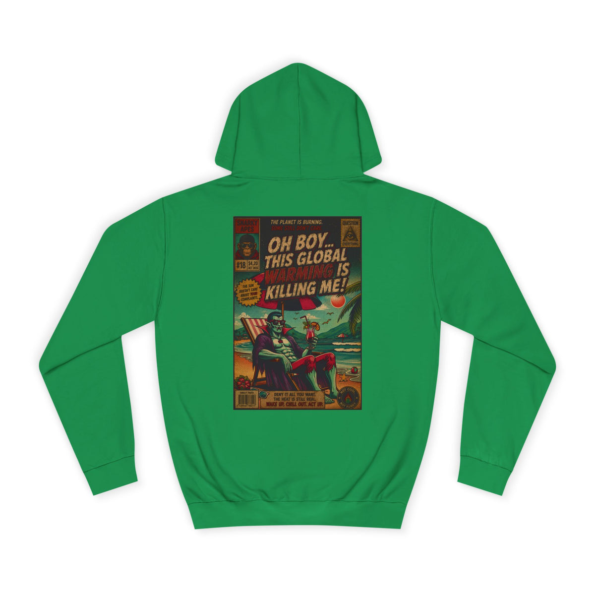 Retro Comic Hoodie – "Oh Boy, This Global Is Killing Me!" Graphic Pullover