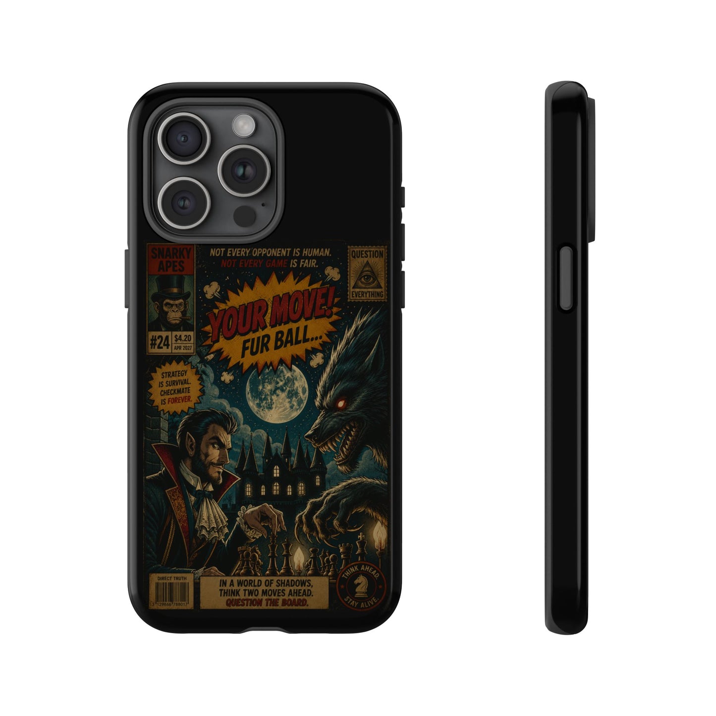 Retro Horror Comic iPhone Case — Werewolf Vintage Movie Poster Design