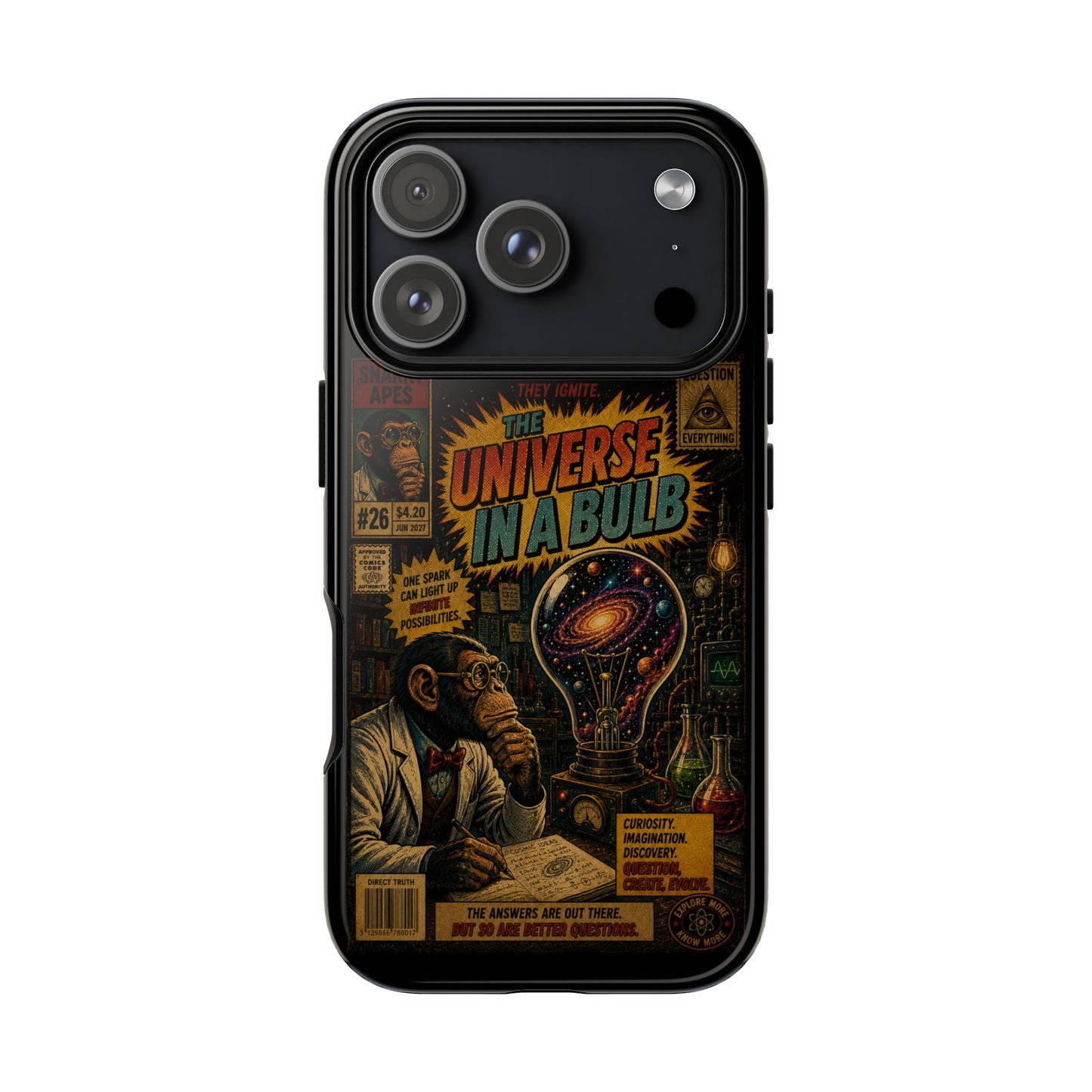 Phone Case — 'Universe in a Bulb' Retro Sci‑Fi Comic Design