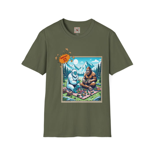 T-Shirt — "Wonderin' Wet?" Bigfoot & Yeti Picnic Graphic Tee
