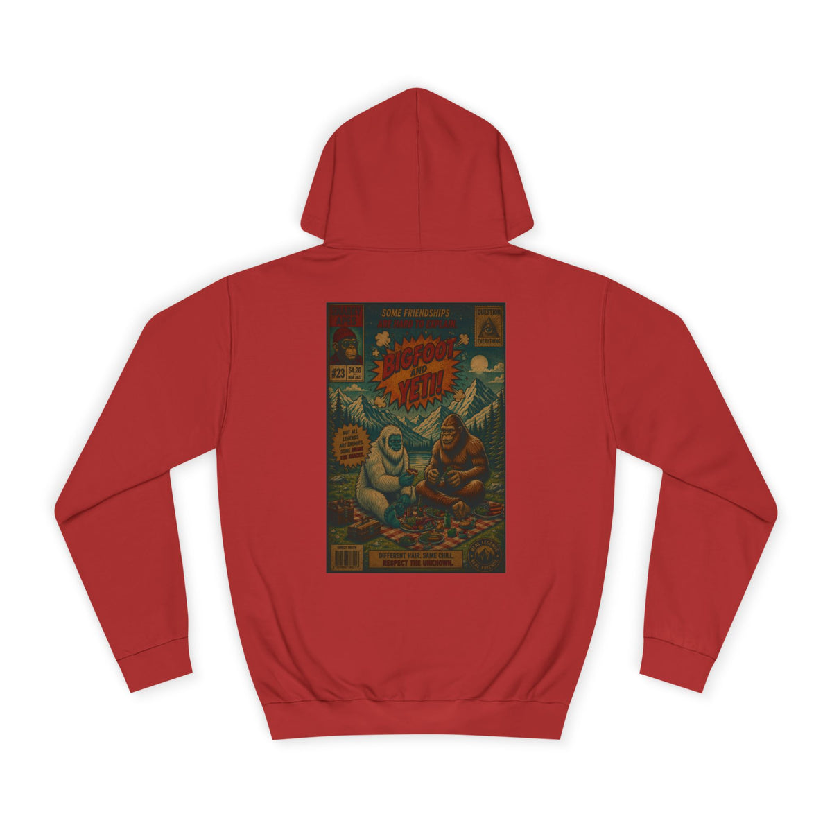 Vintage Comic Backprint Hoodie — Retro Monster Issue Graphic