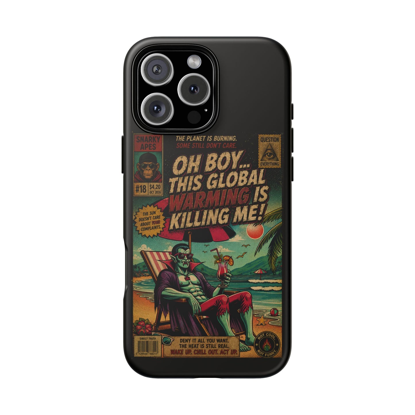 Phone Case — Retro Comic 'Oh Boy... This Global Warming Is Killing Me!'