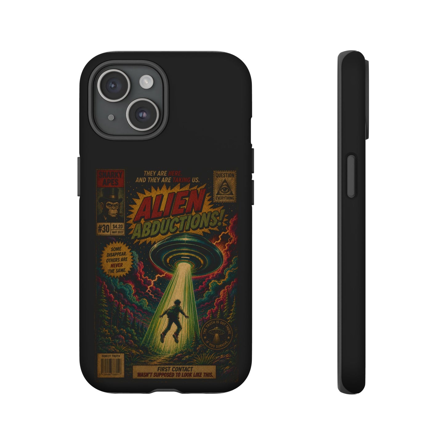 Alien Abductions Phone Case — Retro Sci‑Fi Comic Art iPhone Cover