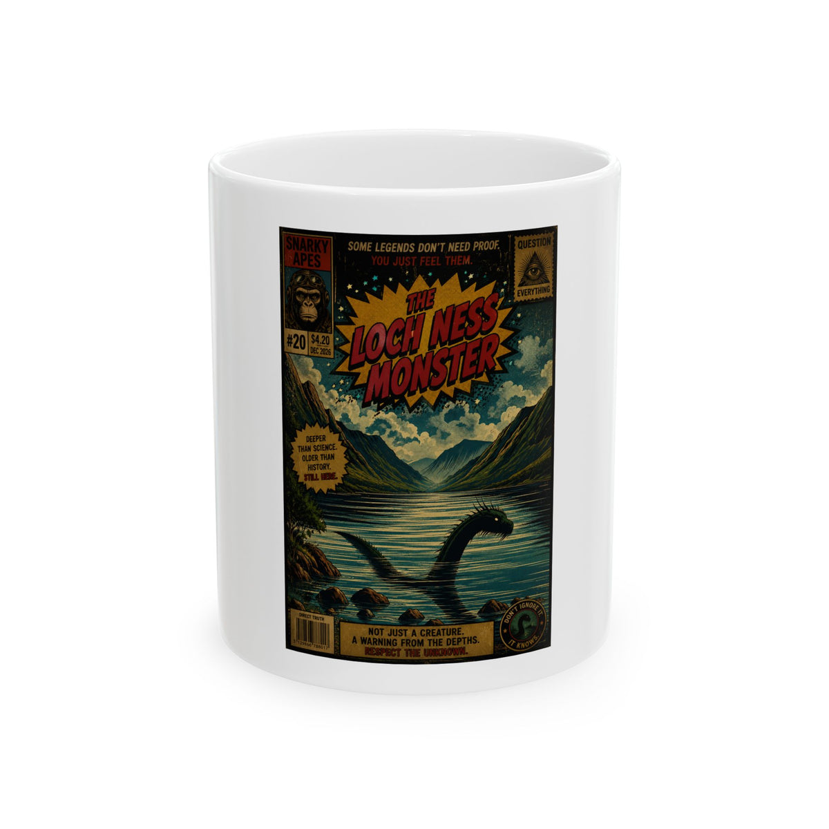 Loch Ness Monster Comic Art Ceramic Mug (11oz, 15oz)