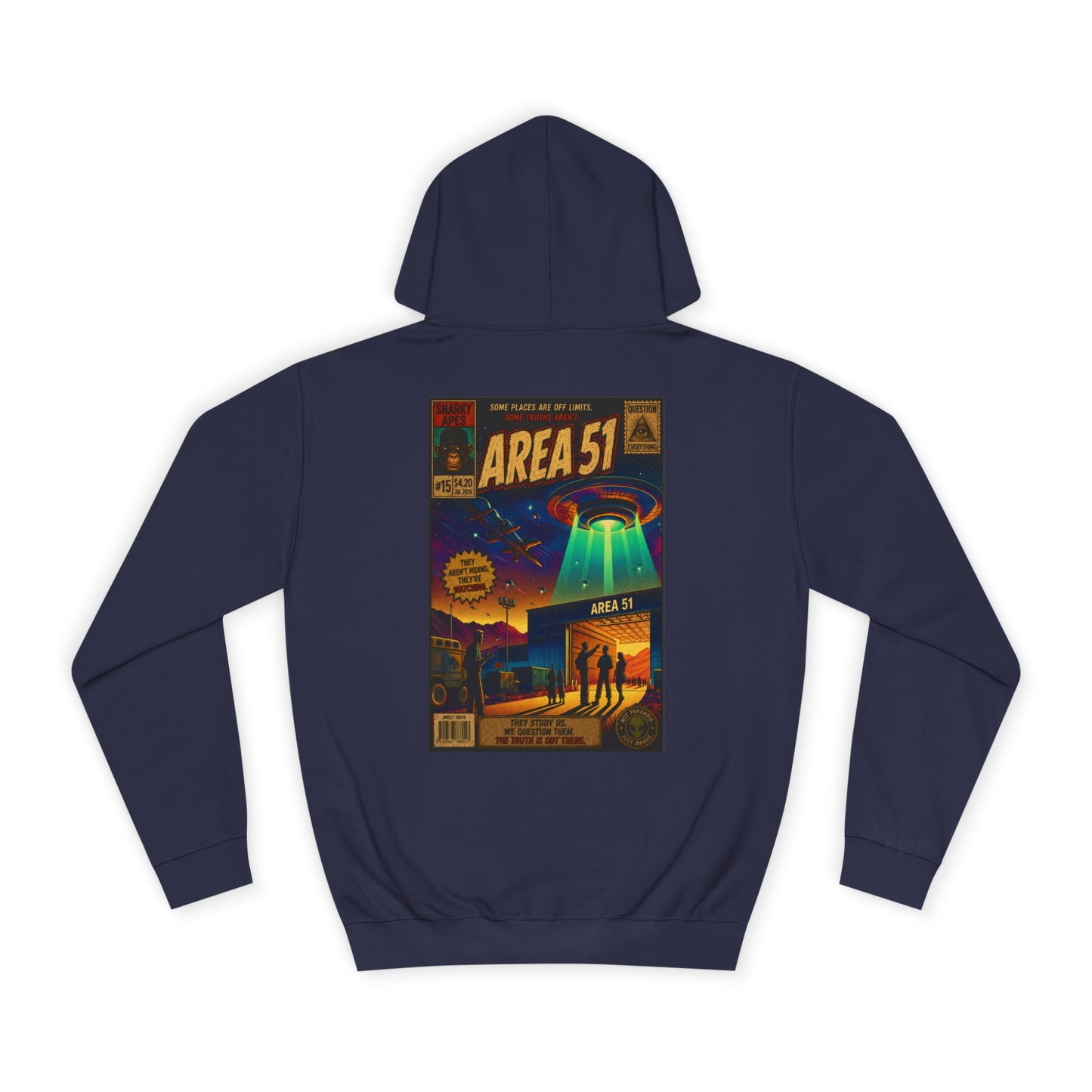 Area 51 Hoodie – Retro UFO Poster Pullover