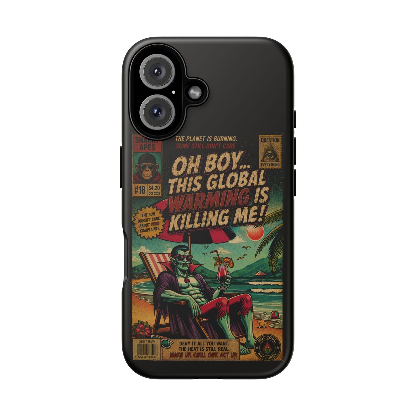 Phone Case — Retro Comic 'Oh Boy... This Global Warming Is Killing Me!'