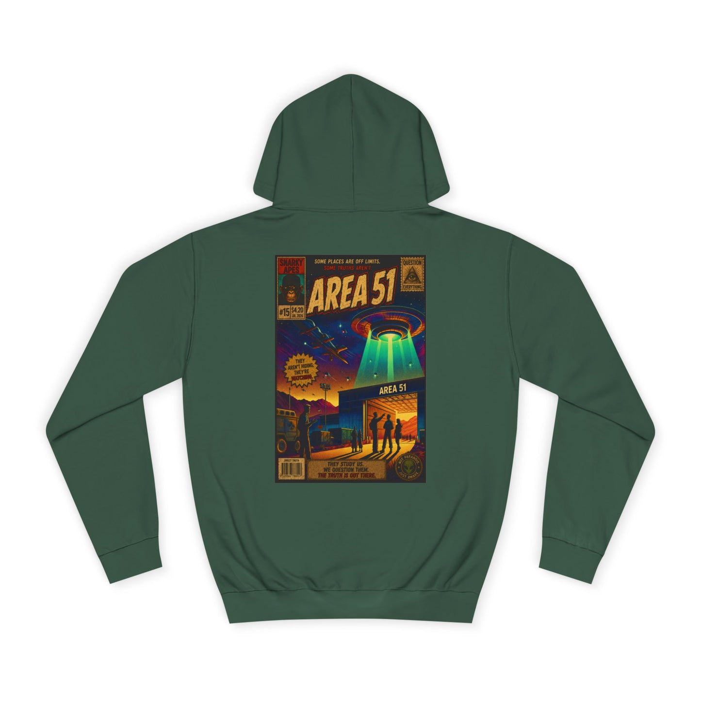 Area 51 Hoodie – Retro UFO Poster Pullover