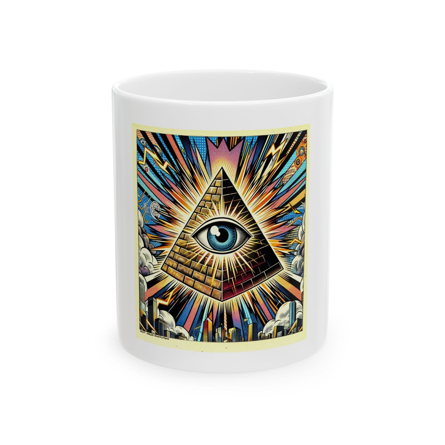 All-Seeing Eye Pyramid Mug — Vintage Mystic Ceramic Coffee Cup (11oz & 15oz)