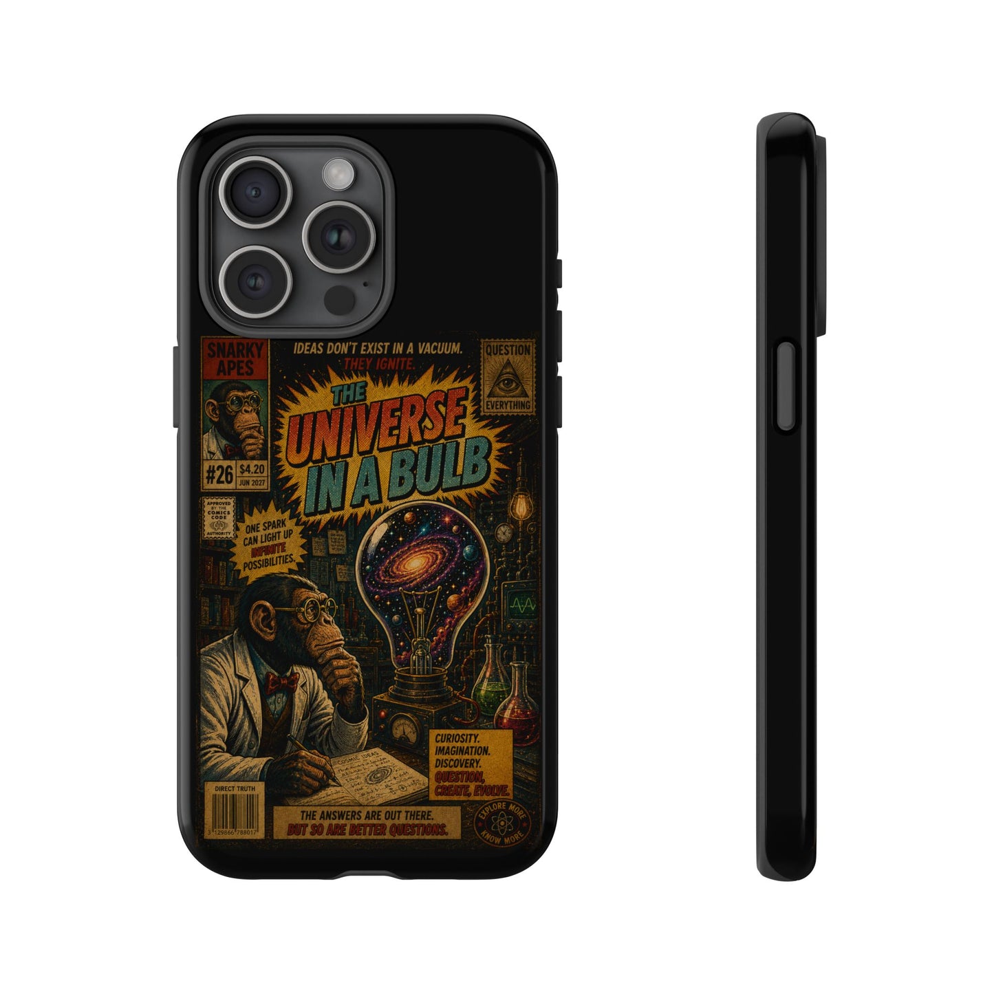 Phone Case — 'Universe in a Bulb' Retro Sci‑Fi Comic Design
