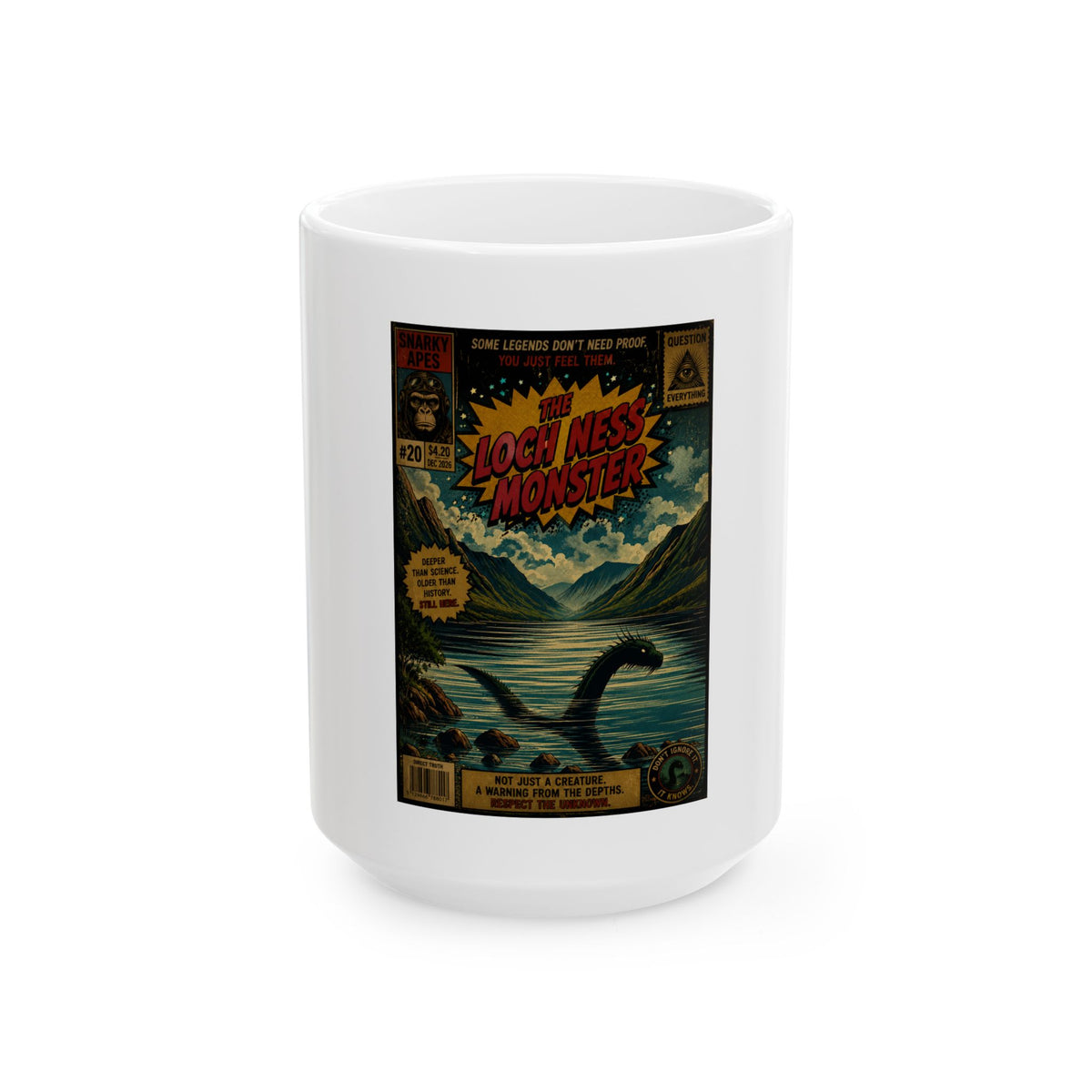 Loch Ness Monster Comic Art Ceramic Mug (11oz, 15oz)