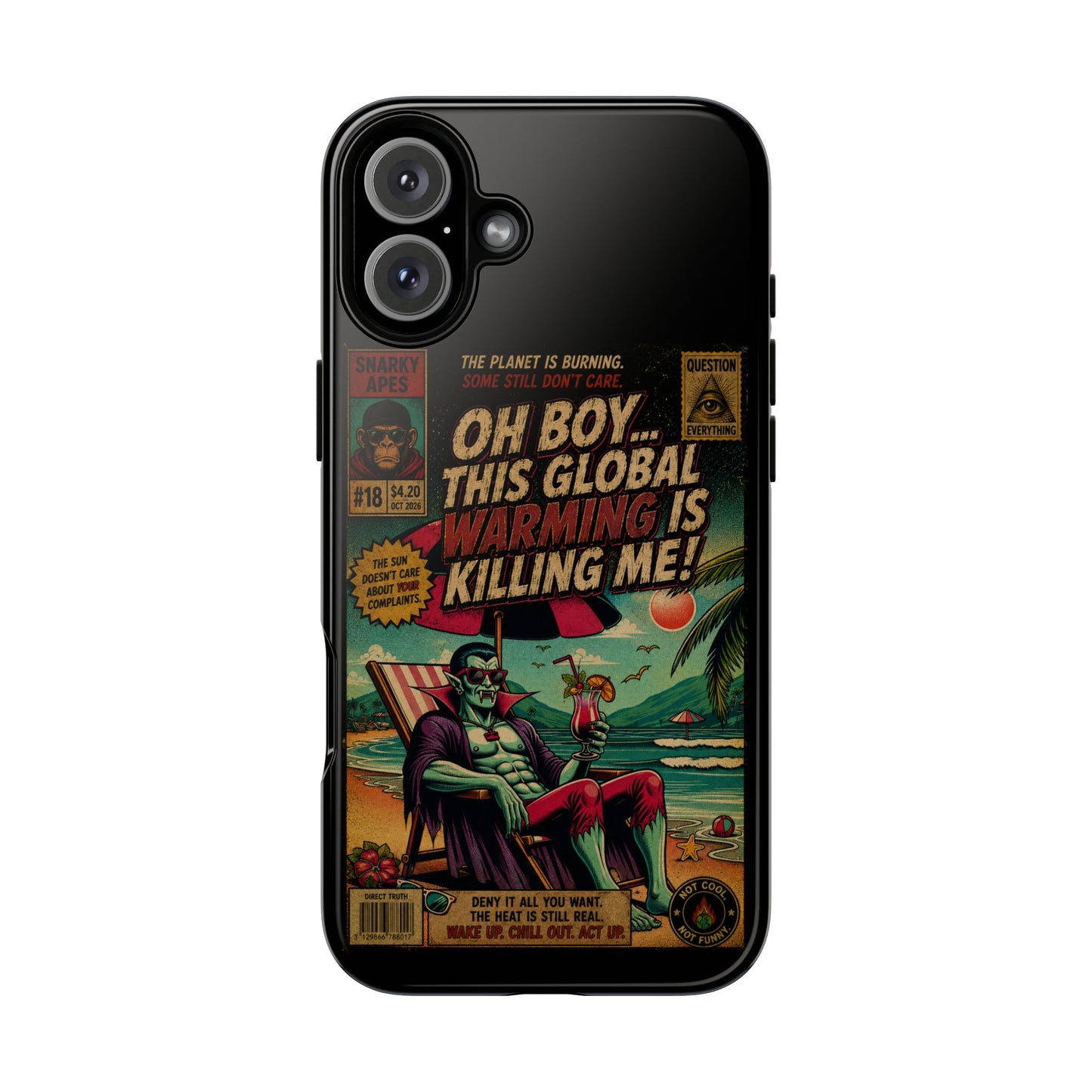 Phone Case — Retro Comic 'Oh Boy... This Global Warming Is Killing Me!'