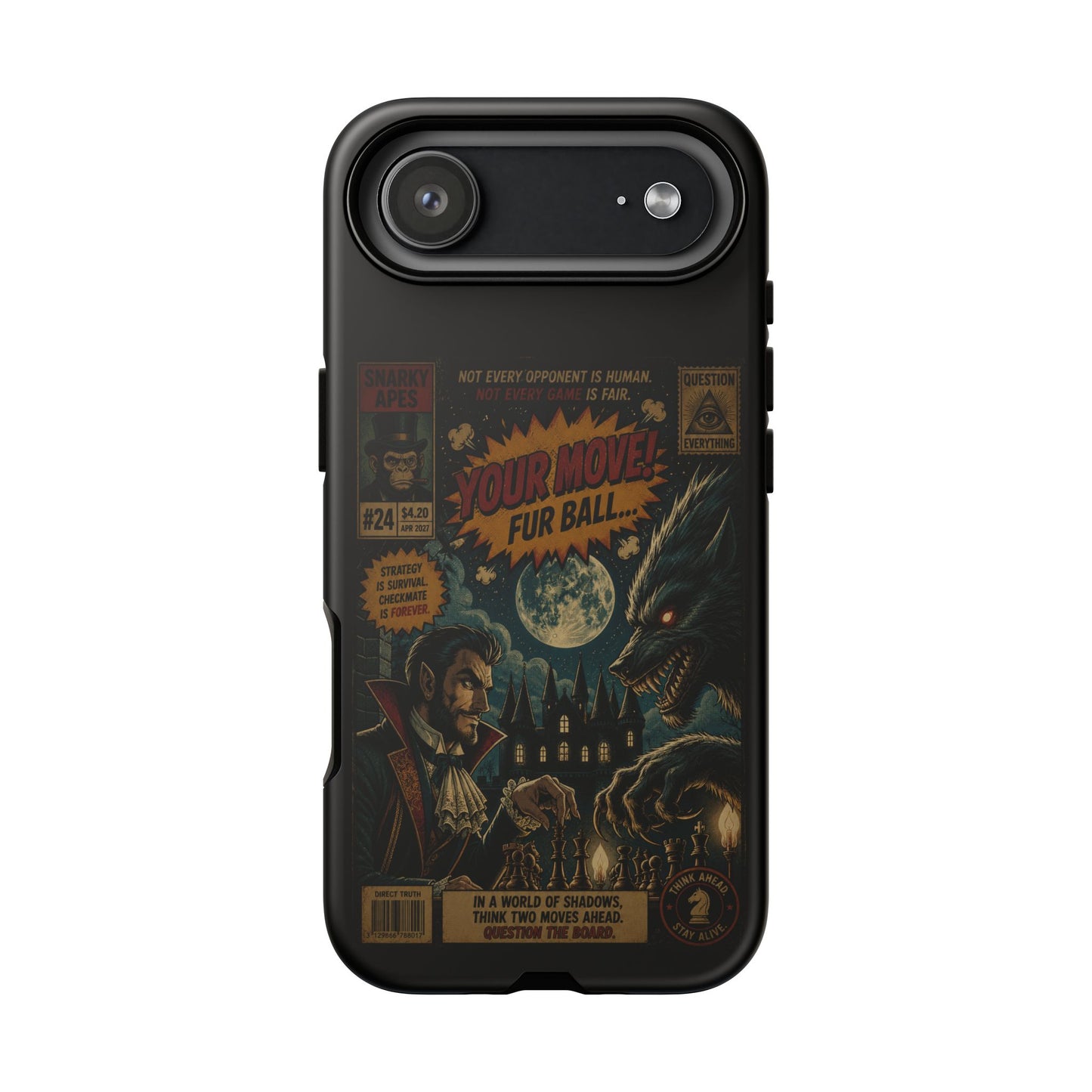 Retro Horror Comic iPhone Case — Werewolf Vintage Movie Poster Design