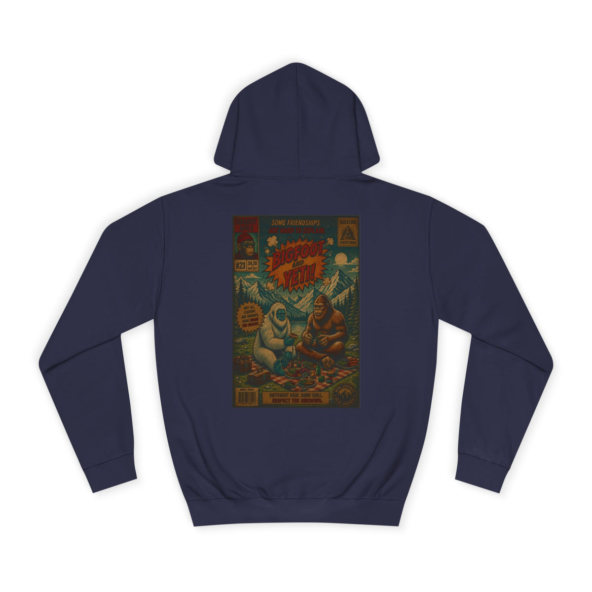 Vintage Comic Backprint Hoodie — Retro Monster Issue Graphic