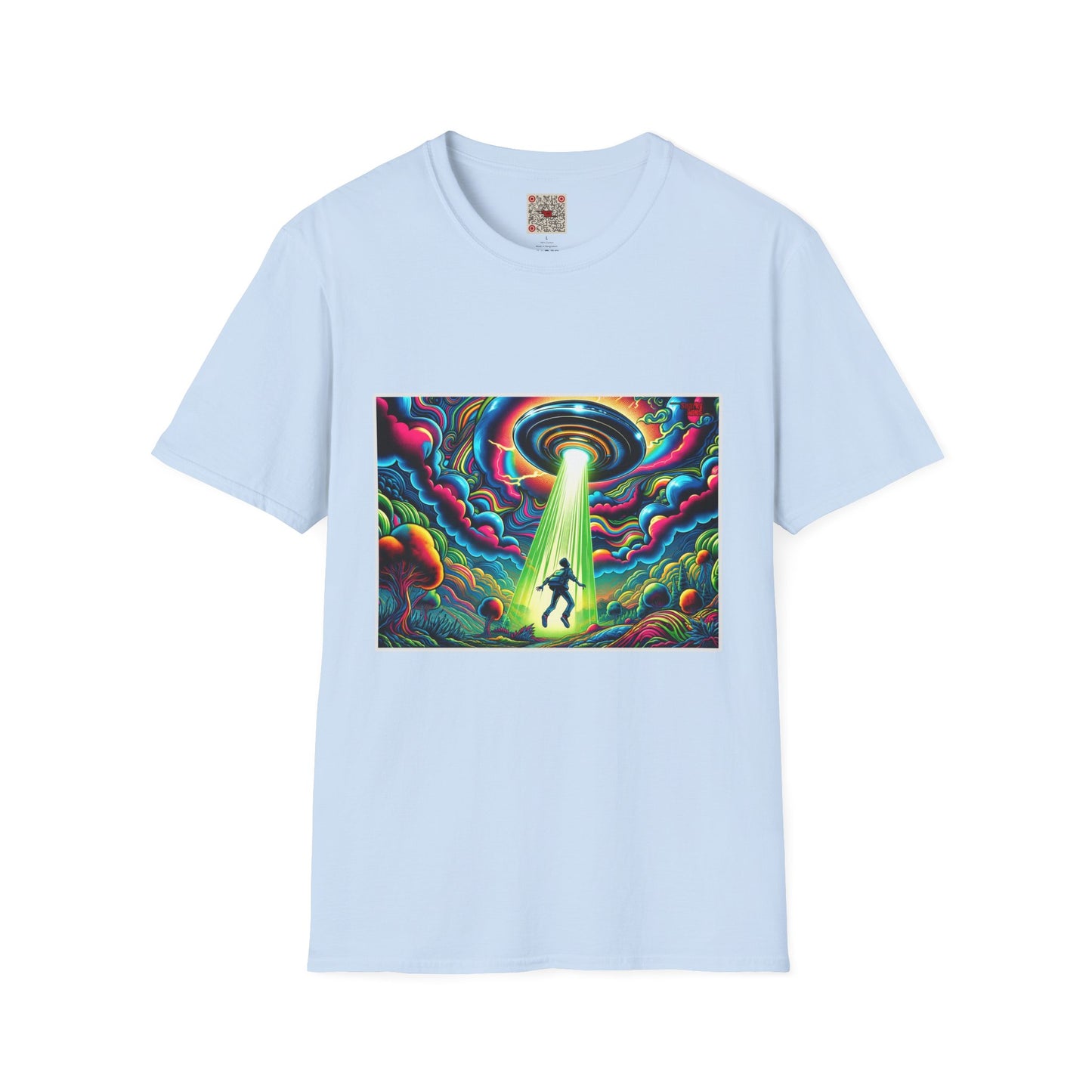 UFO Abduction T-Shirt — Psychedelic Alien Beam Graphic Tee
