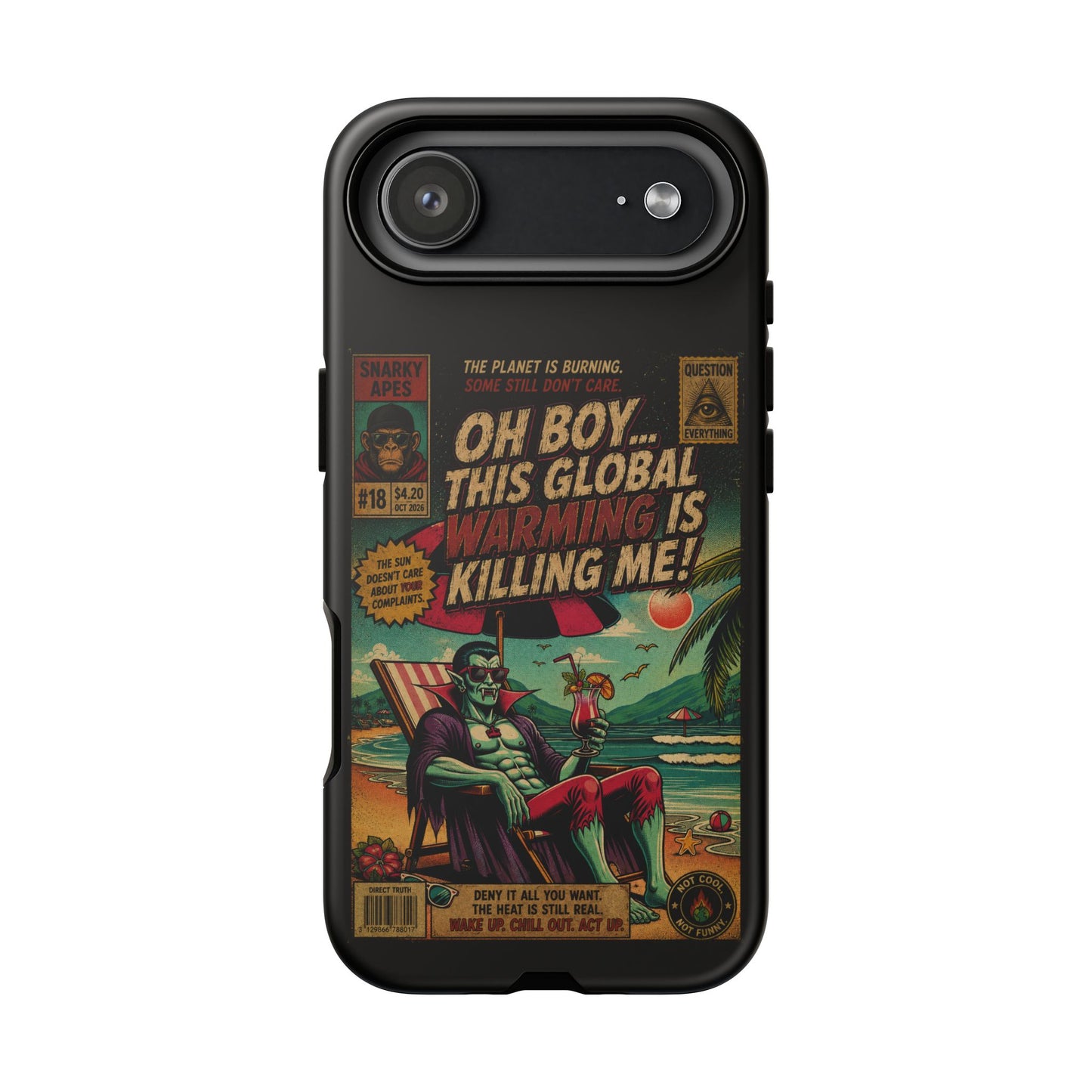 Phone Case — Retro Comic 'Oh Boy... This Global Warming Is Killing Me!'