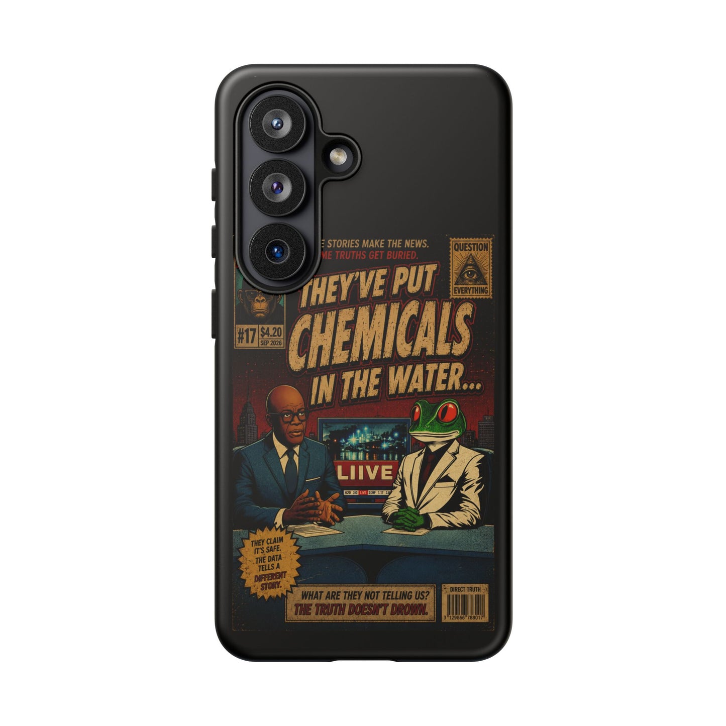 Retro 'They've Put Chemicals in the Water' Phone Case — Vintage Conspiracy Comic Design