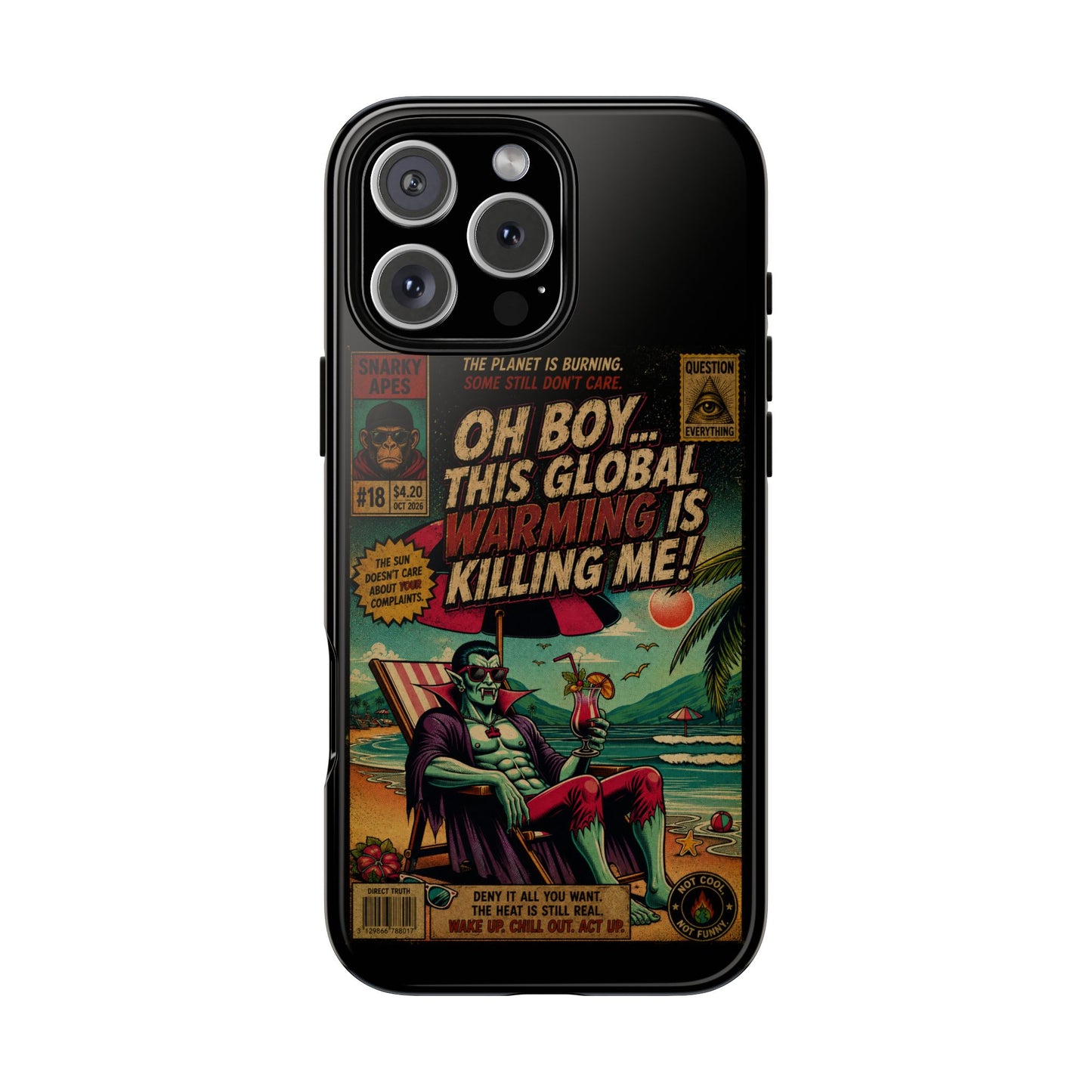 Phone Case — Retro Comic 'Oh Boy... This Global Warming Is Killing Me!'