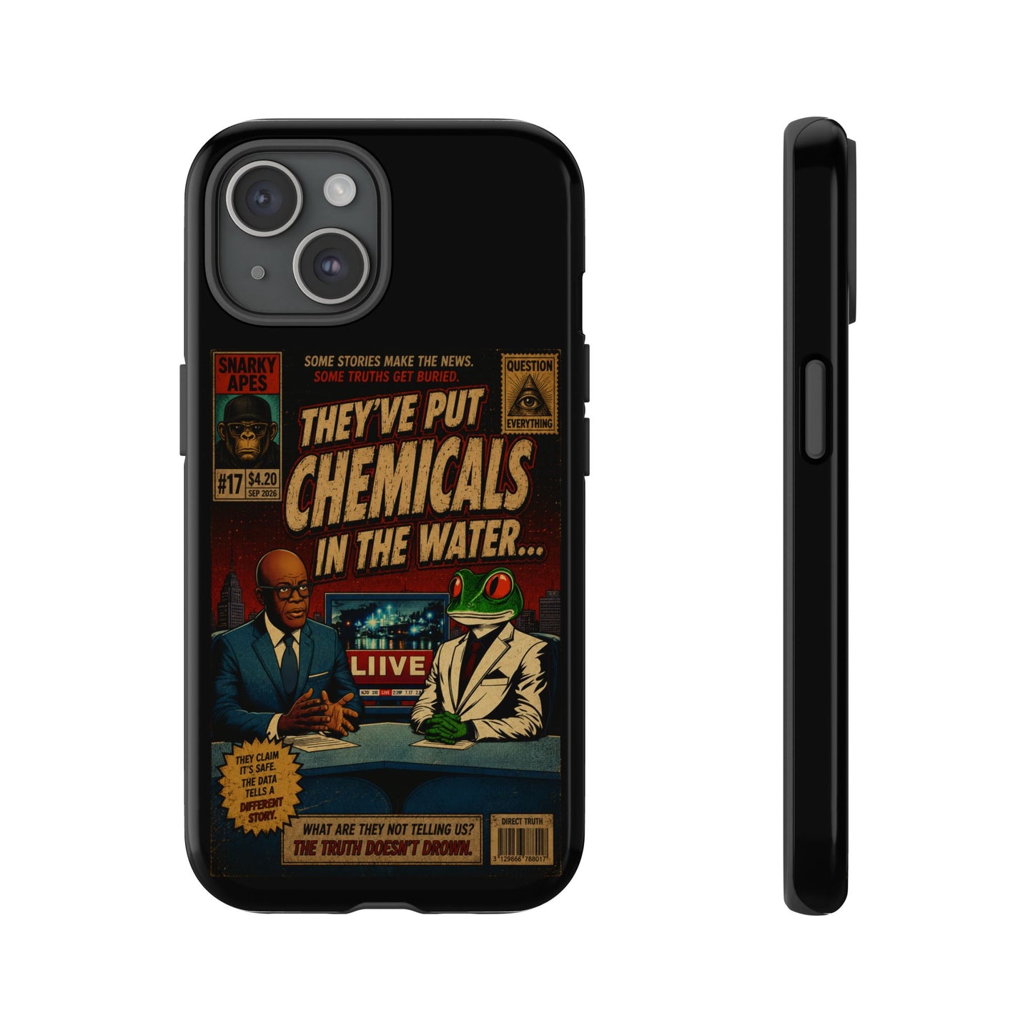 Retro 'They've Put Chemicals in the Water' Phone Case — Vintage Conspiracy Comic Design