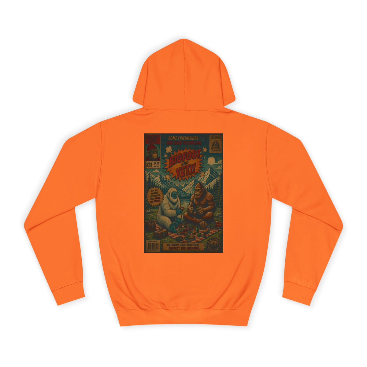 Vintage Comic Backprint Hoodie — Retro Monster Issue Graphic