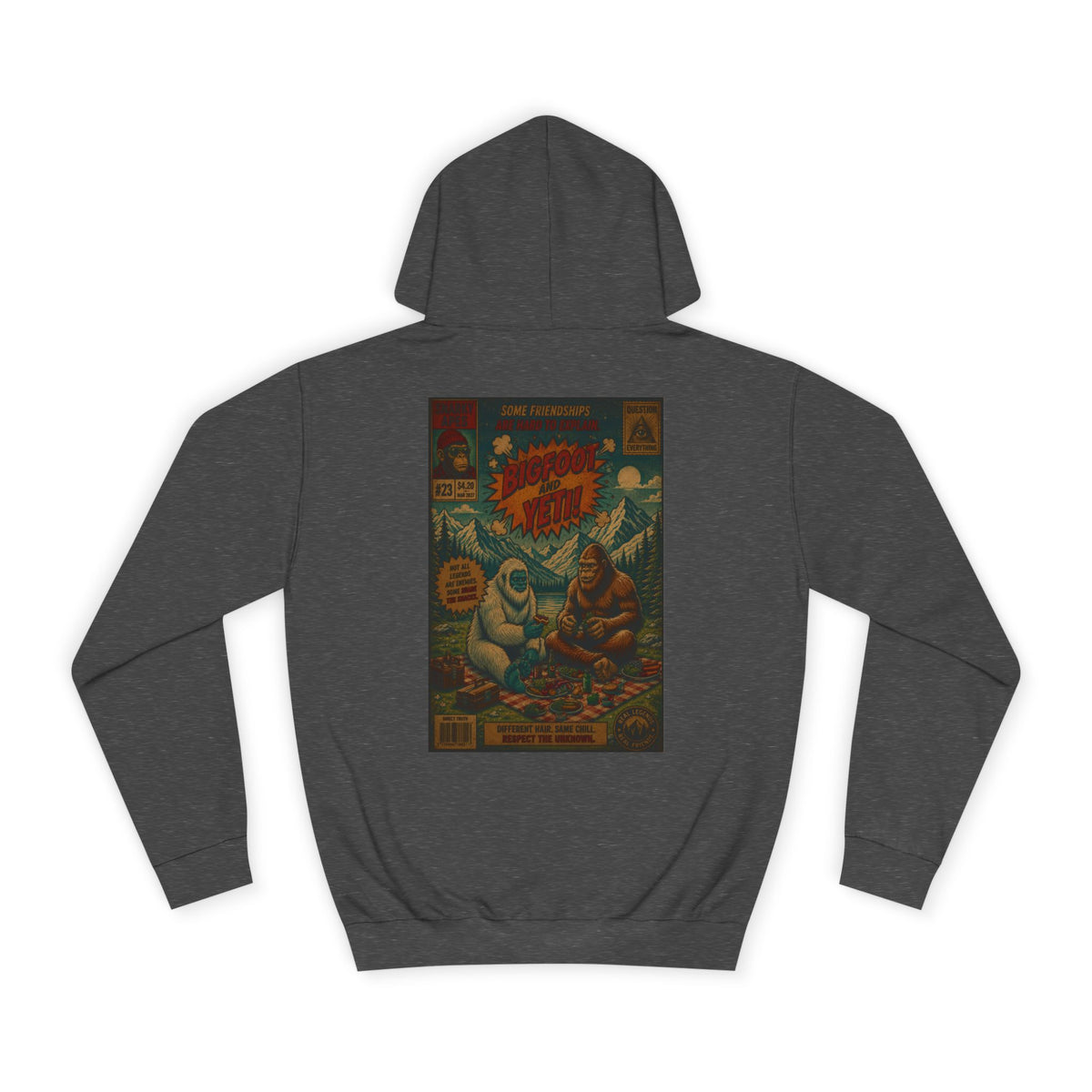 Vintage Comic Backprint Hoodie — Retro Monster Issue Graphic